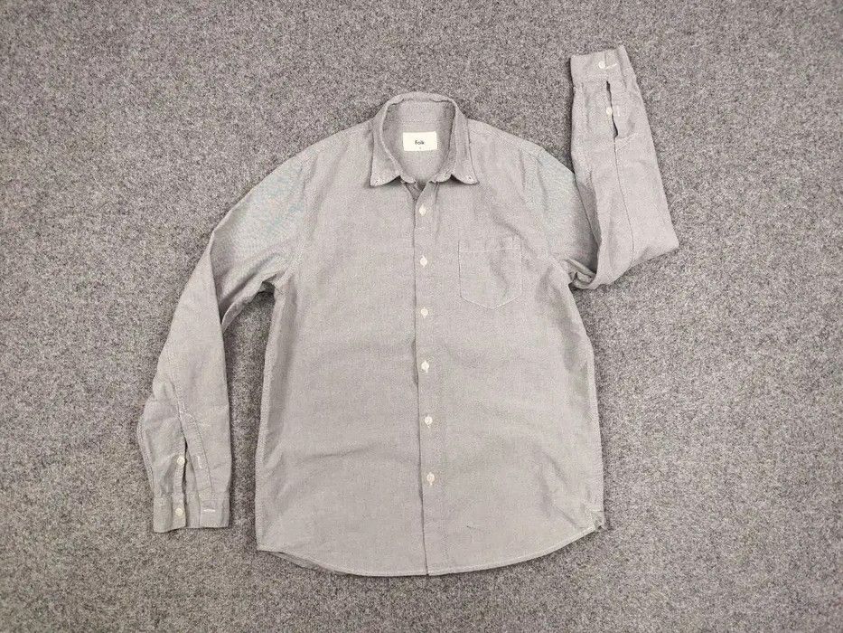 Folk Folk Design cotton Gray Button Casual Long Sleeve Shirt Size US M / EU 48-50 / 2 - 5 Thumbnail