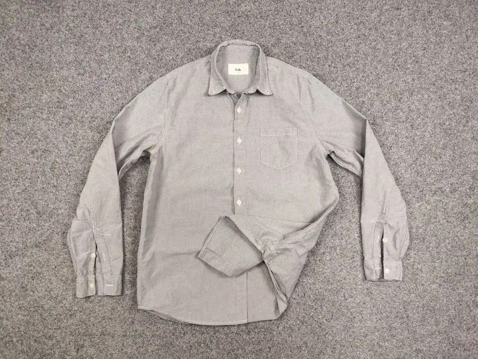 Folk Folk Design cotton Gray Button Casual Long Sleeve Shirt Size US M / EU 48-50 / 2 - 6 Thumbnail
