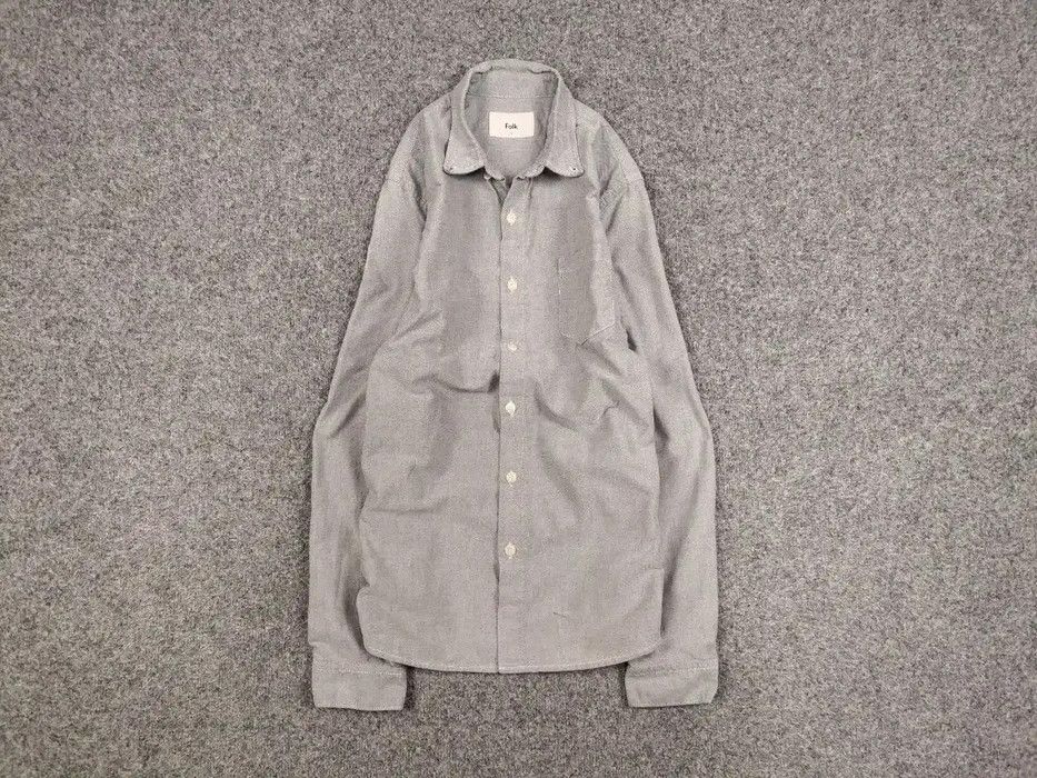 Folk Folk Design cotton Gray Button Casual Long Sleeve Shirt Size US M / EU 48-50 / 2 - 1 Thumbnail