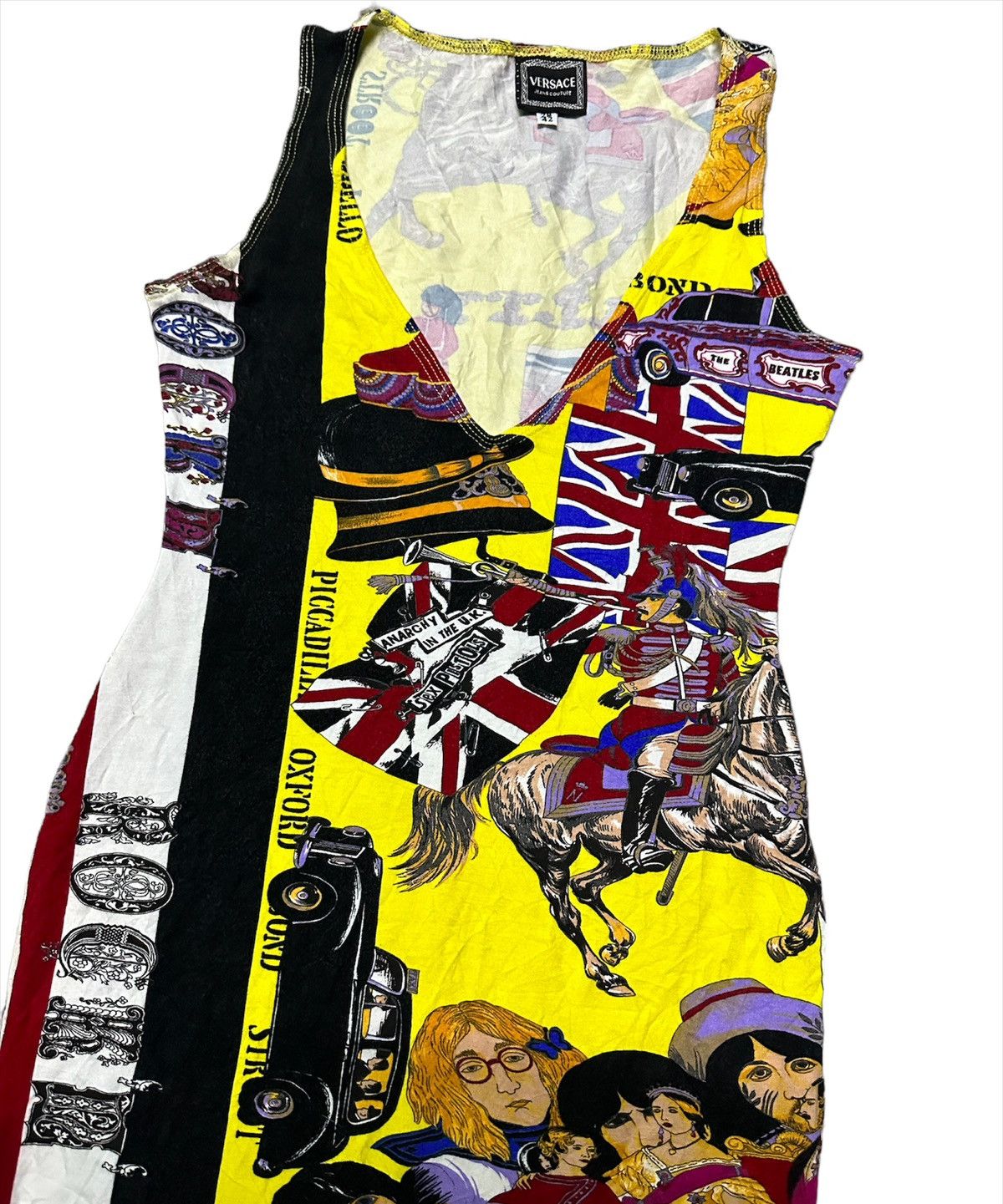 Designer × Versace Versace rock royalty the beatles sex pistols bodycon dress Size M / US 6-8 / IT 42-44 - 4 Thumbnail