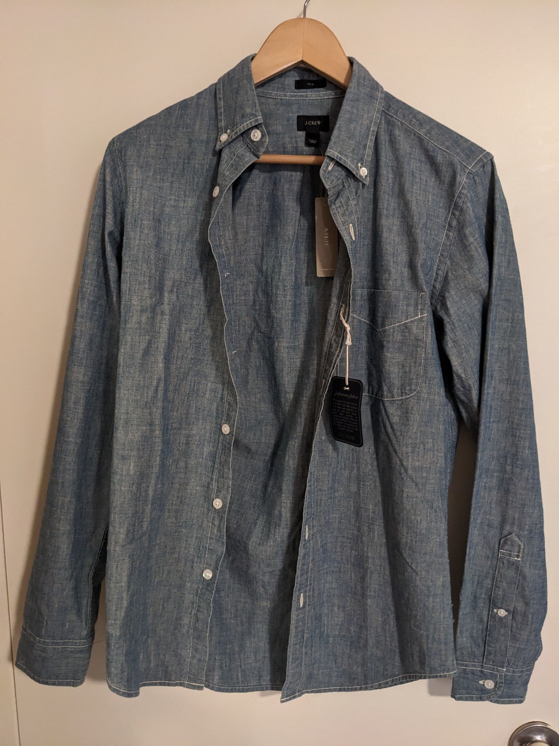 J.Crew J Crew Slim Japanese Chambray Shirt Size US XS / EU 42 / 0 - 1 Thumbnail