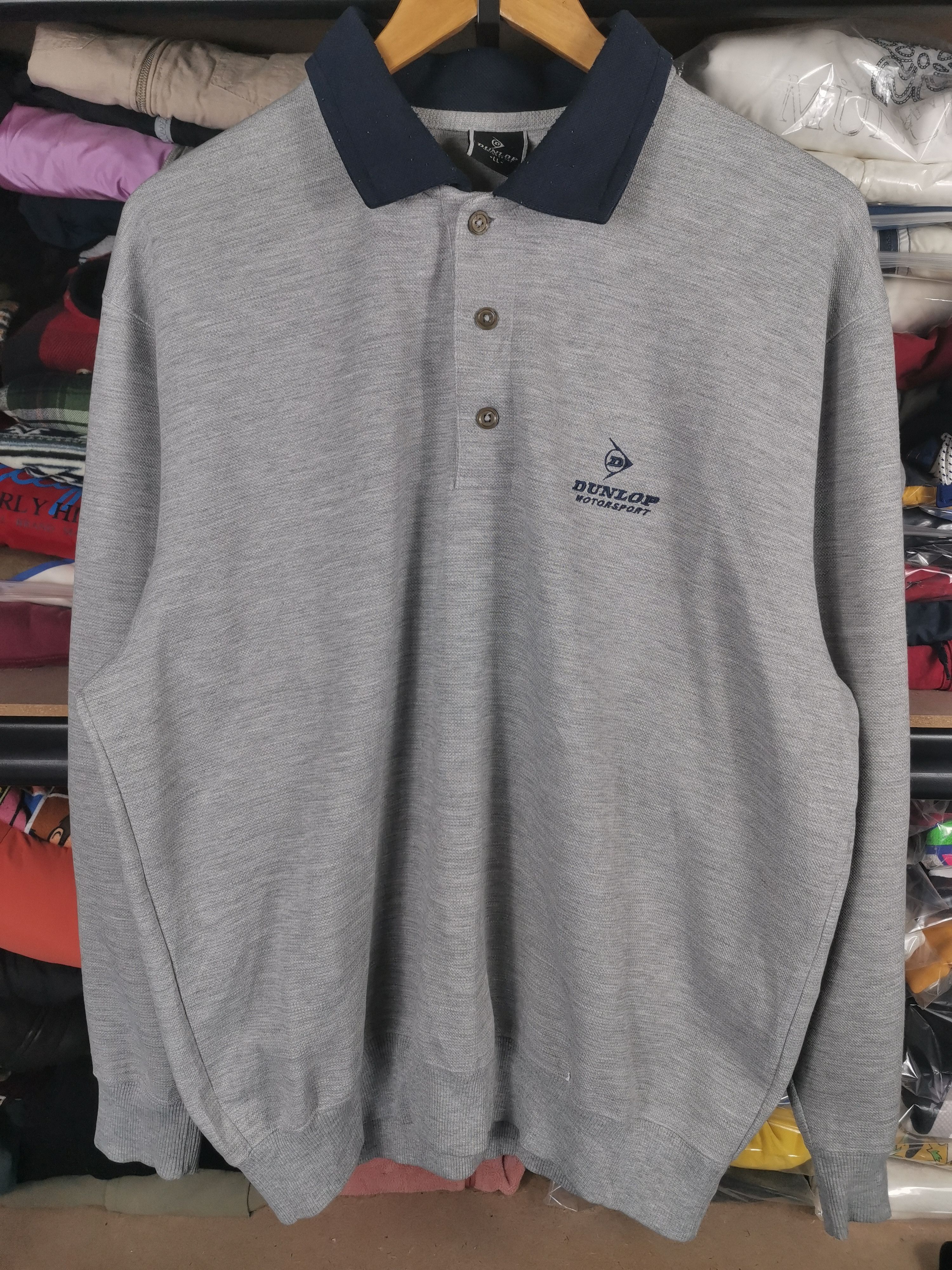 image of 90's Dunlop Polos Shirt Sweatshirt in Grey, Men's (Size XL)