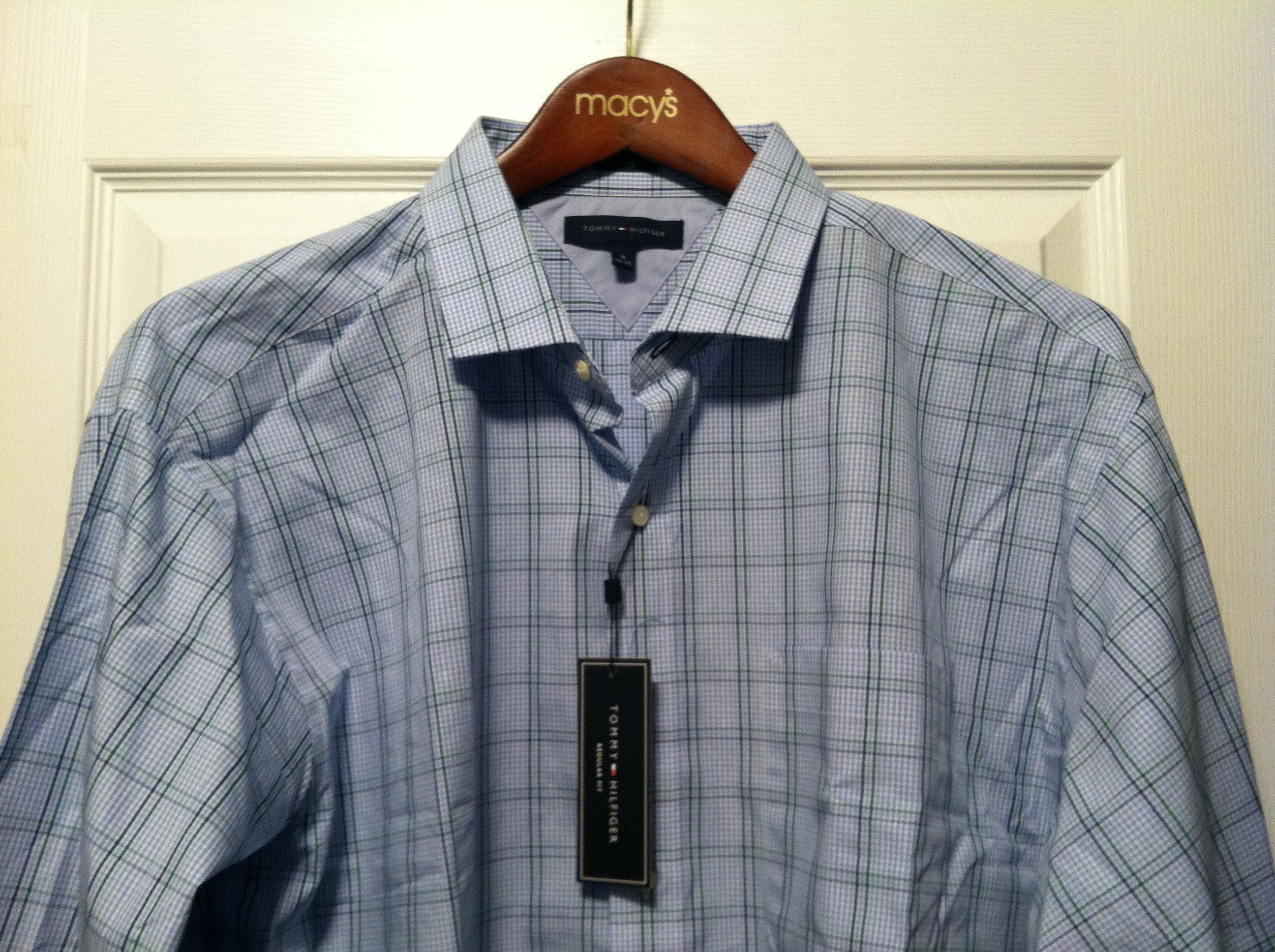 TOMMY HILFIGER MENS NEW DRESS SHIRT SIZE: 18/34-35