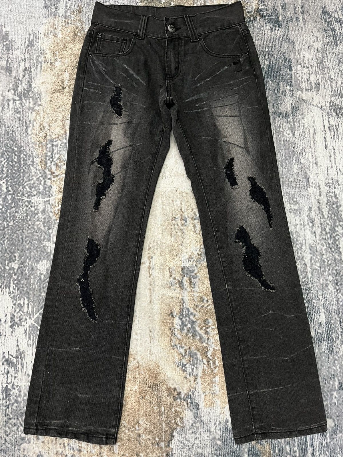 Beast Super Black Denim Japanase Brand Distressed