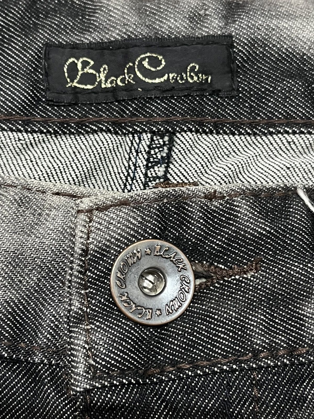 Japanese Brand × Vintage Black Crown Acid Wash Bootcut Denim Size 31 Size US 31 - 6 Thumbnail