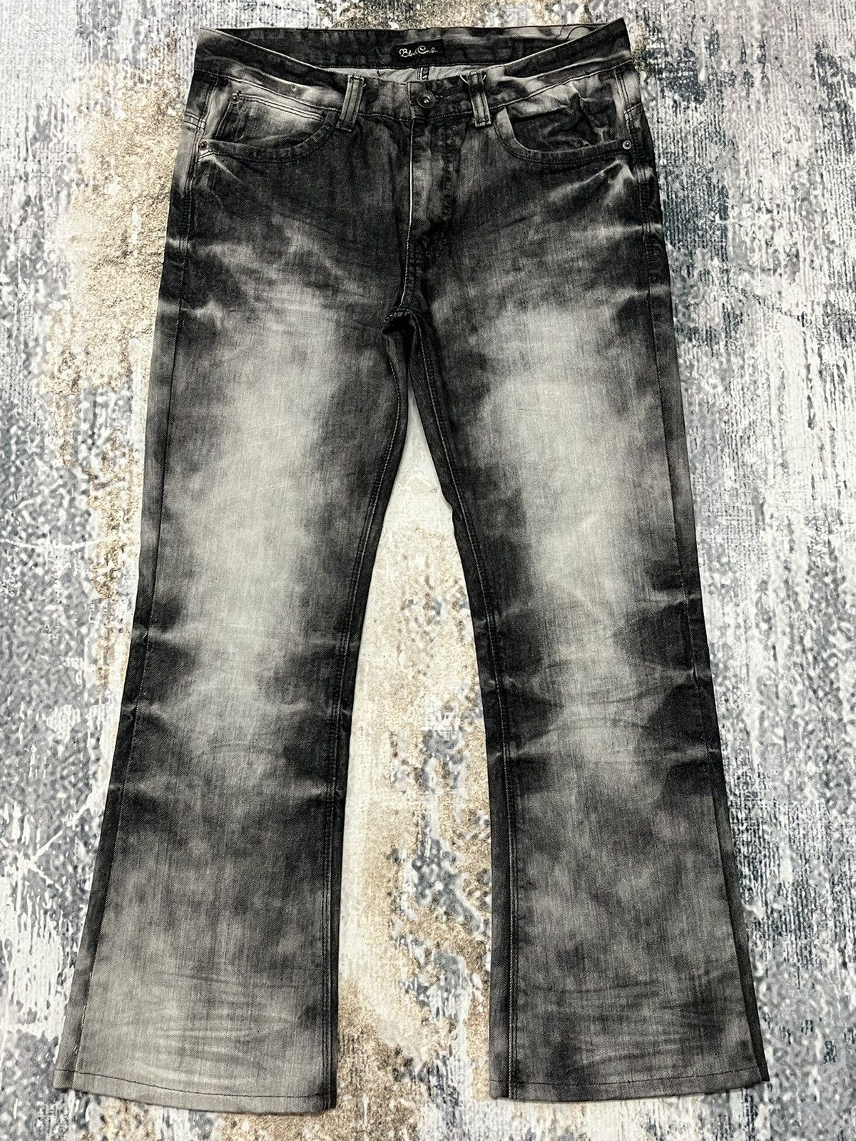 Japanese Brand × Vintage Black Crown Acid Wash Bootcut Denim Size 31 Size US 31 - 1 Thumbnail
