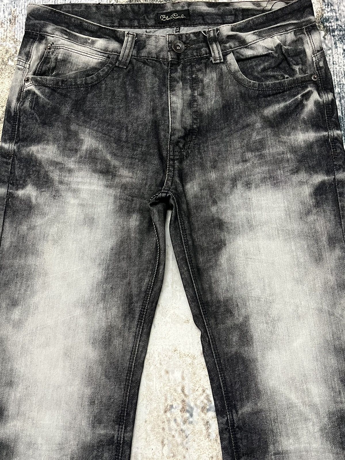 Japanese Brand × Vintage Black Crown Acid Wash Bootcut Denim Size 31 Size US 31 - 2 Thumbnail