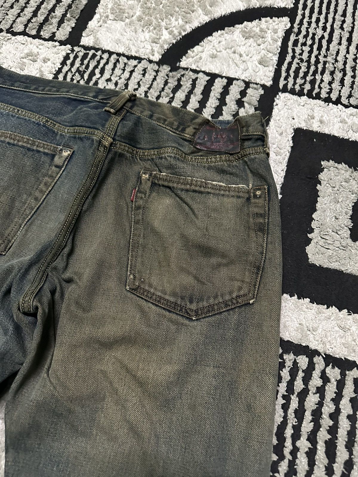 Vintage 80s Sewing Cop selvedge rusty wash denim jeans