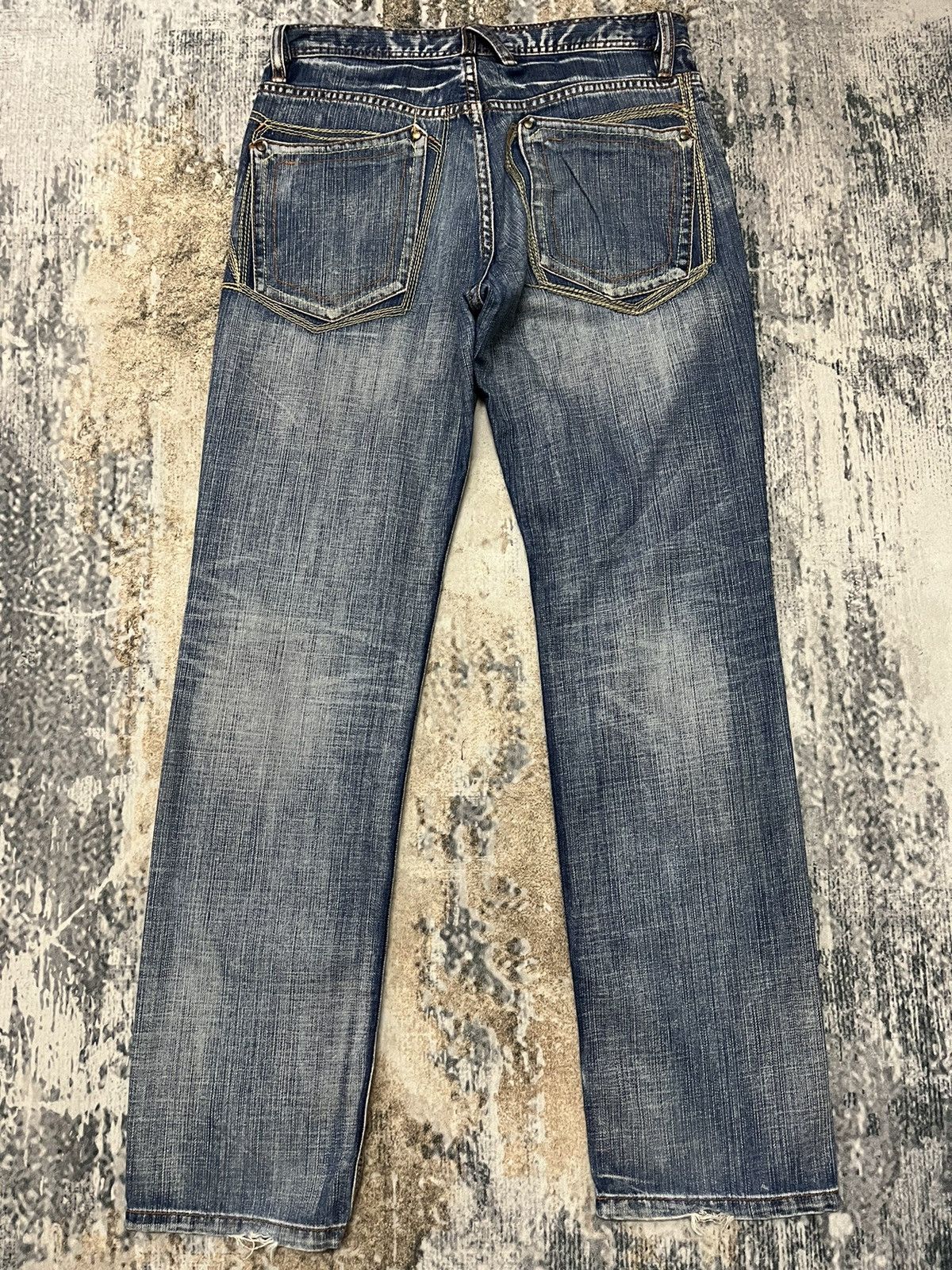 Japanese Brand × Vintage TX Mixpice Distressed Embroidery Pocket Denim Jeans Size US 31 - 5 Thumbnail