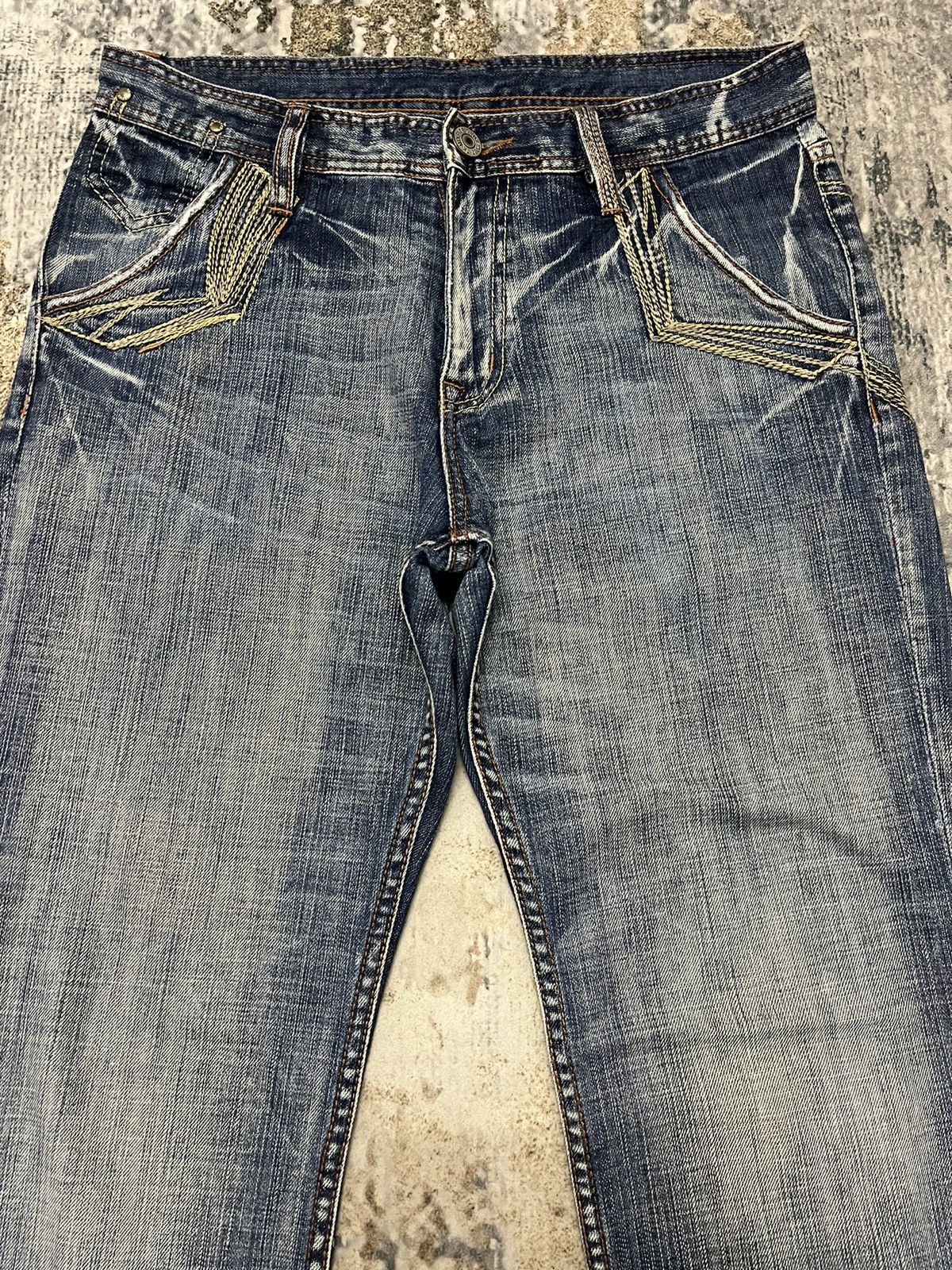 Japanese Brand × Vintage TX Mixpice Distressed Embroidery Pocket Denim Jeans Size US 31 - 2 Thumbnail