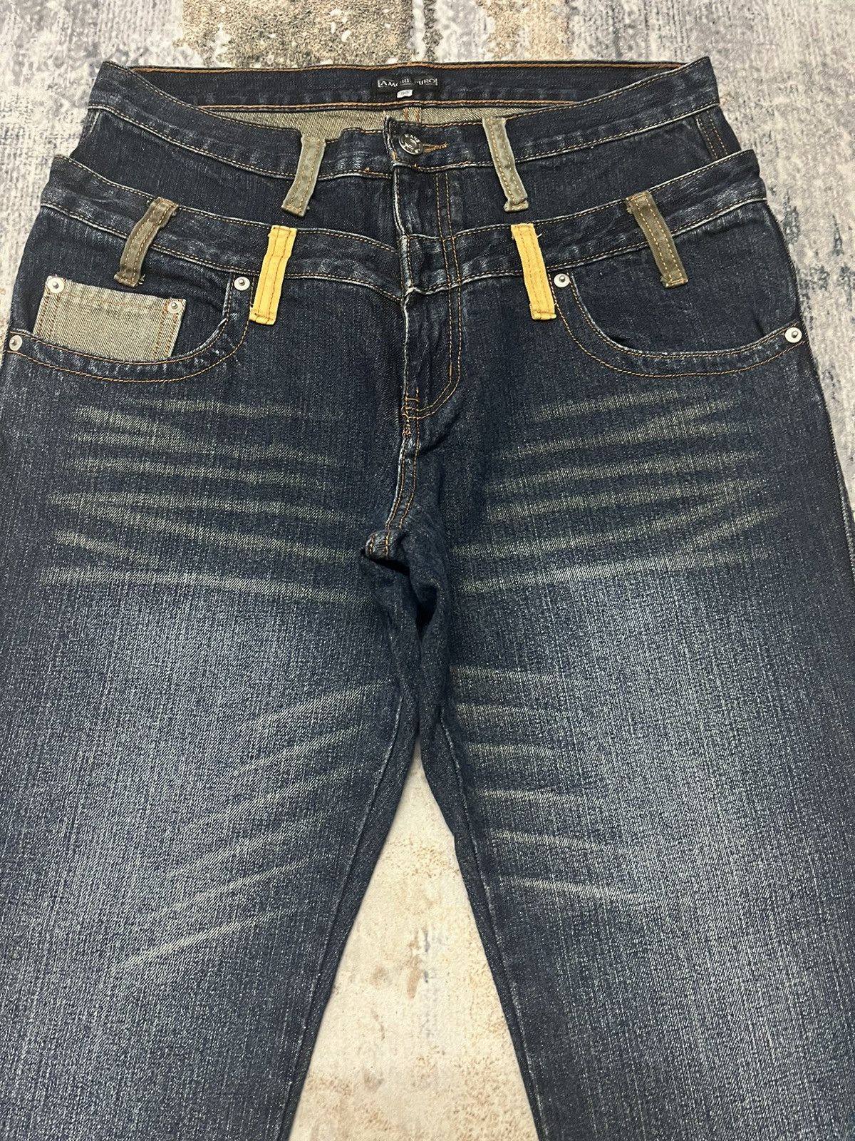 Japanese Brand × Vintage Amore Puro Double Waist Japanase Denim Size US 32 / EU 48 - 2 Thumbnail