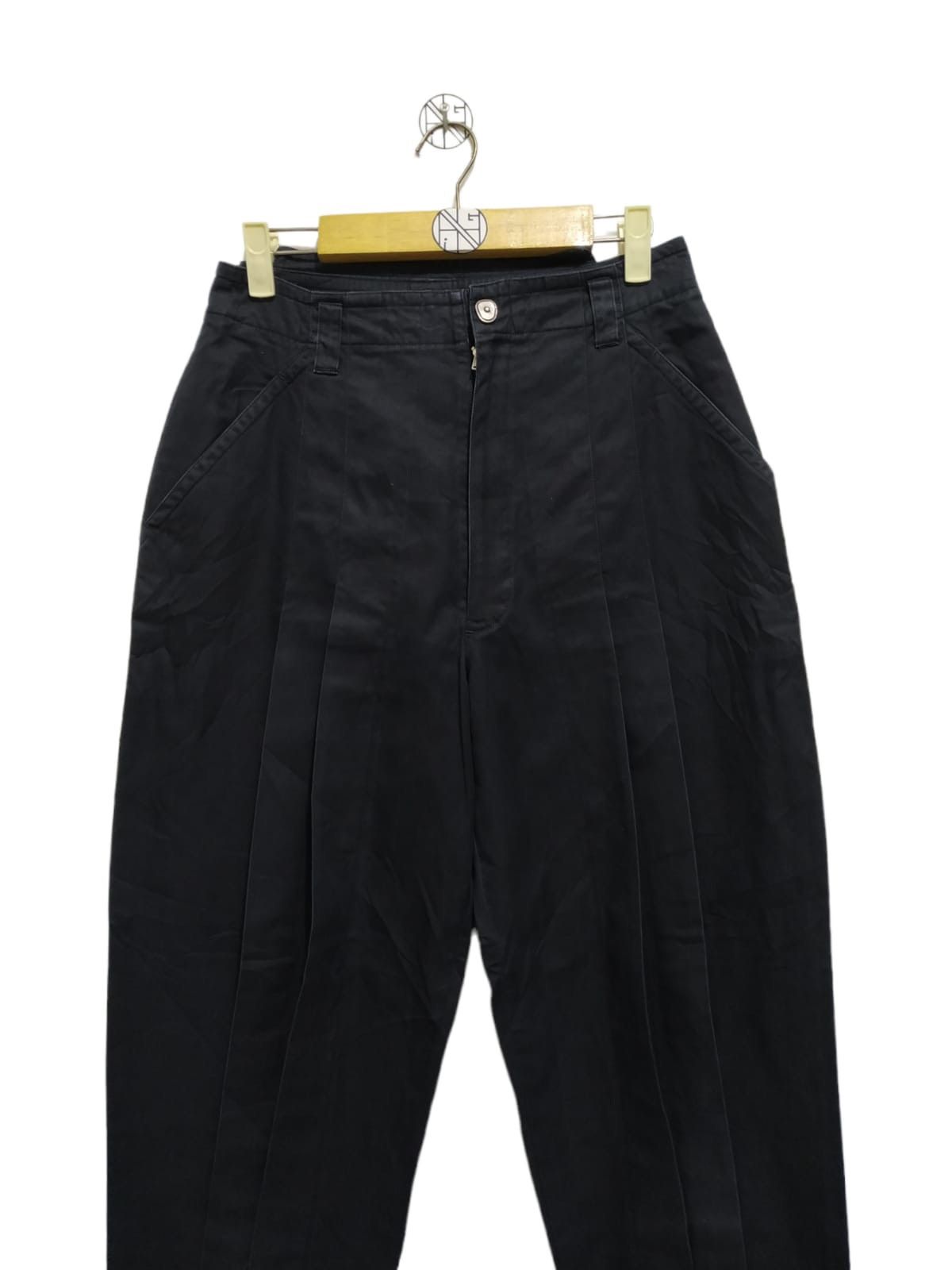 image of 90's Kansai Yamamoto Hi Tech Pleated Baggy Pants in Black, Women's (Size 29)