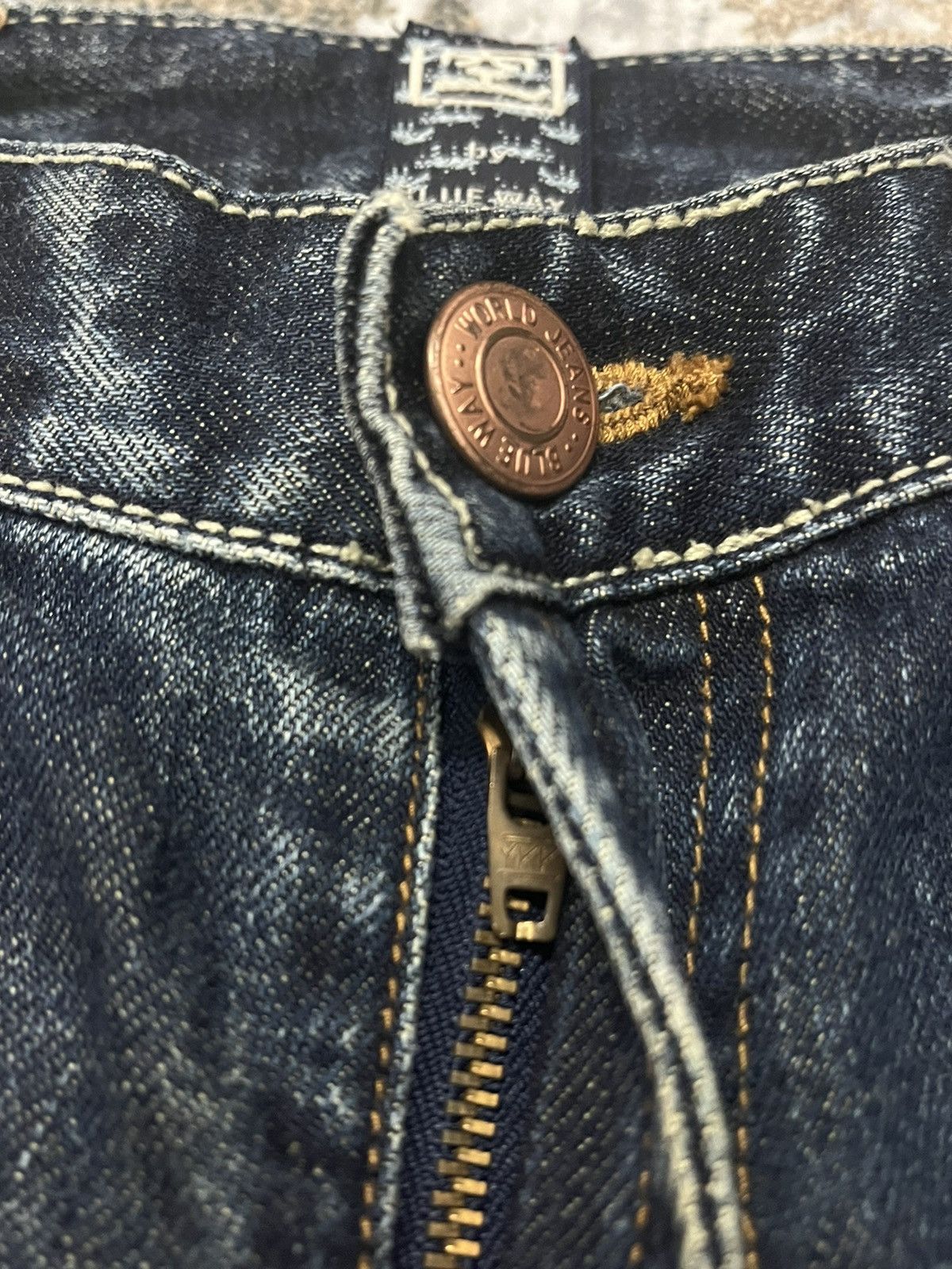 Japanese Brand × Vintage Blue Way boot Cut Jeans Distressed Denim Japanase Brand Size US 31 - 4 Thumbnail