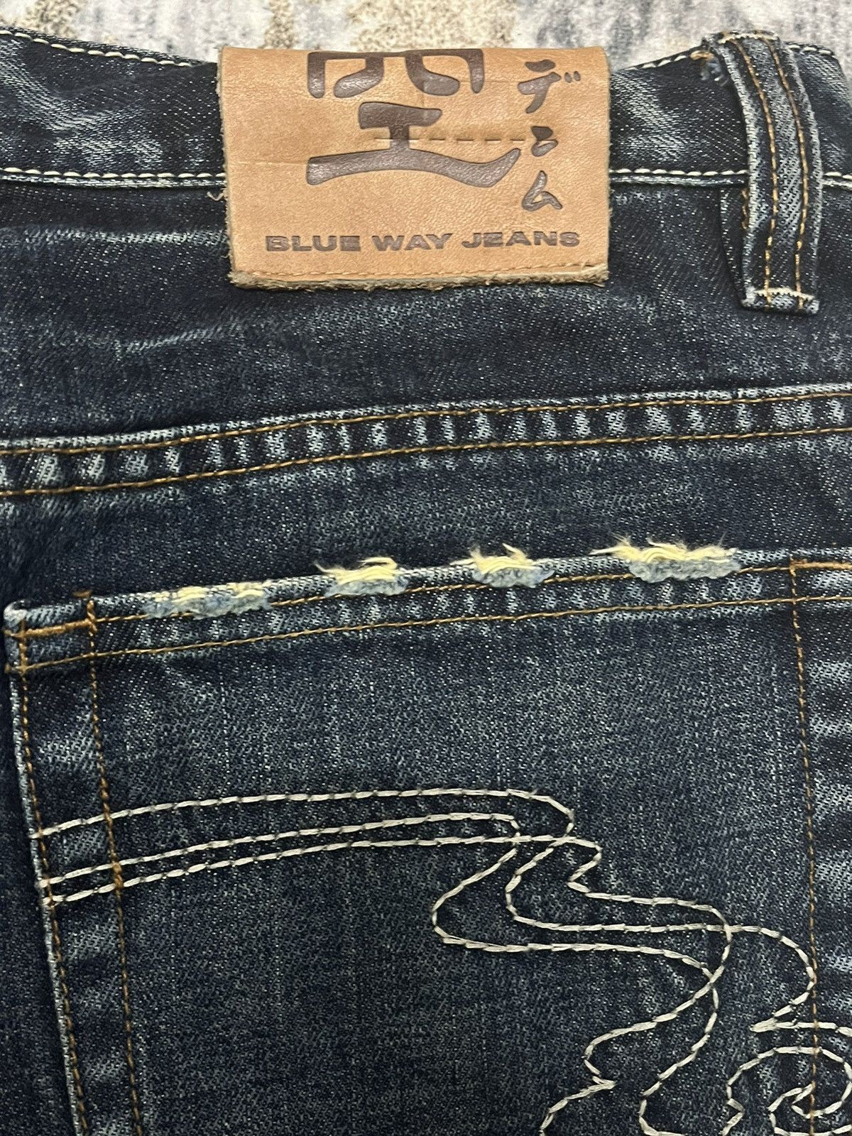 Japanese Brand × Vintage Blue Way boot Cut Jeans Distressed Denim Japanase Brand Size US 31 - 9 Thumbnail