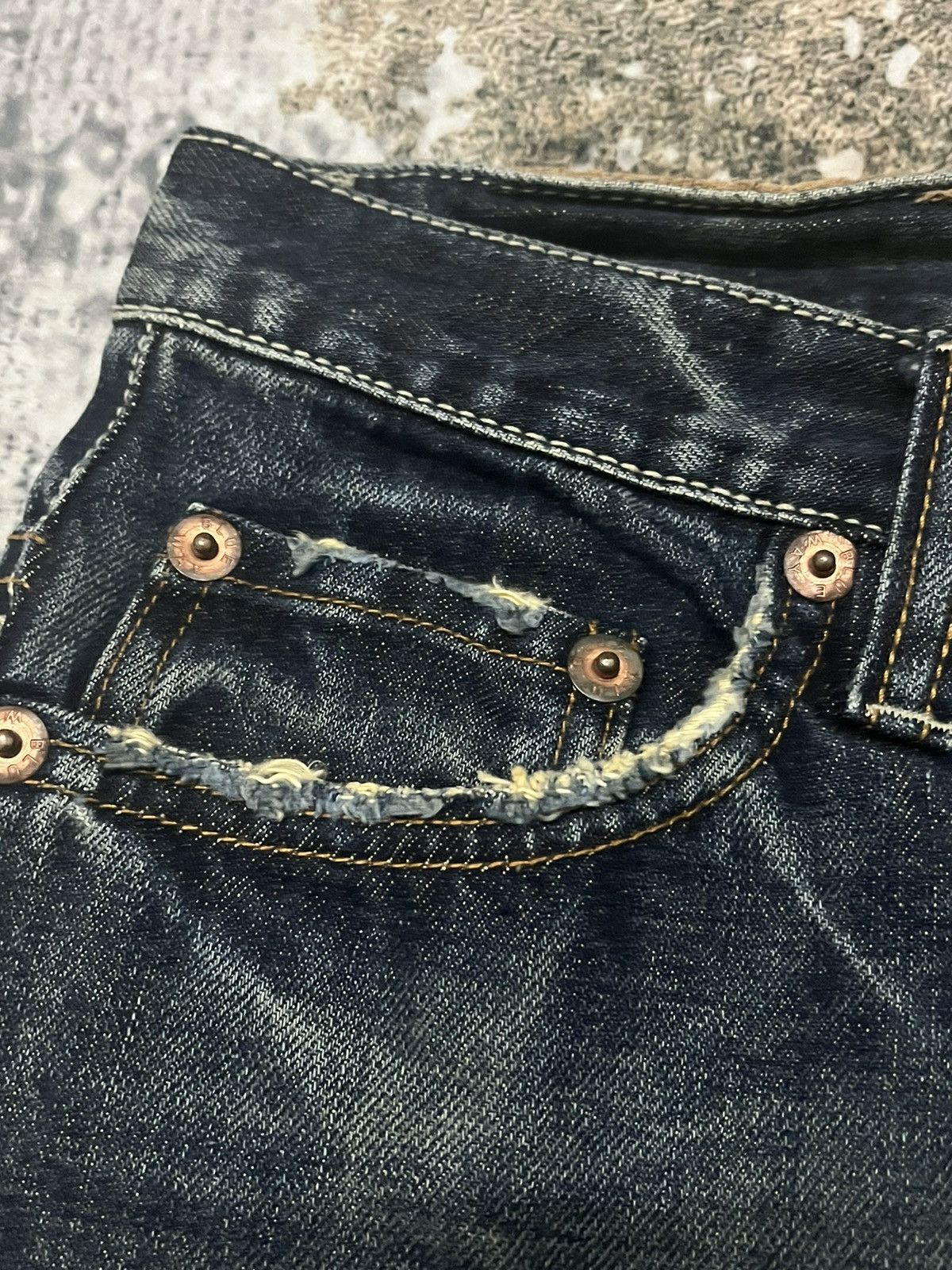 Japanese Brand × Vintage Blue Way boot Cut Jeans Distressed Denim Japanase Brand Size US 31 - 3 Thumbnail