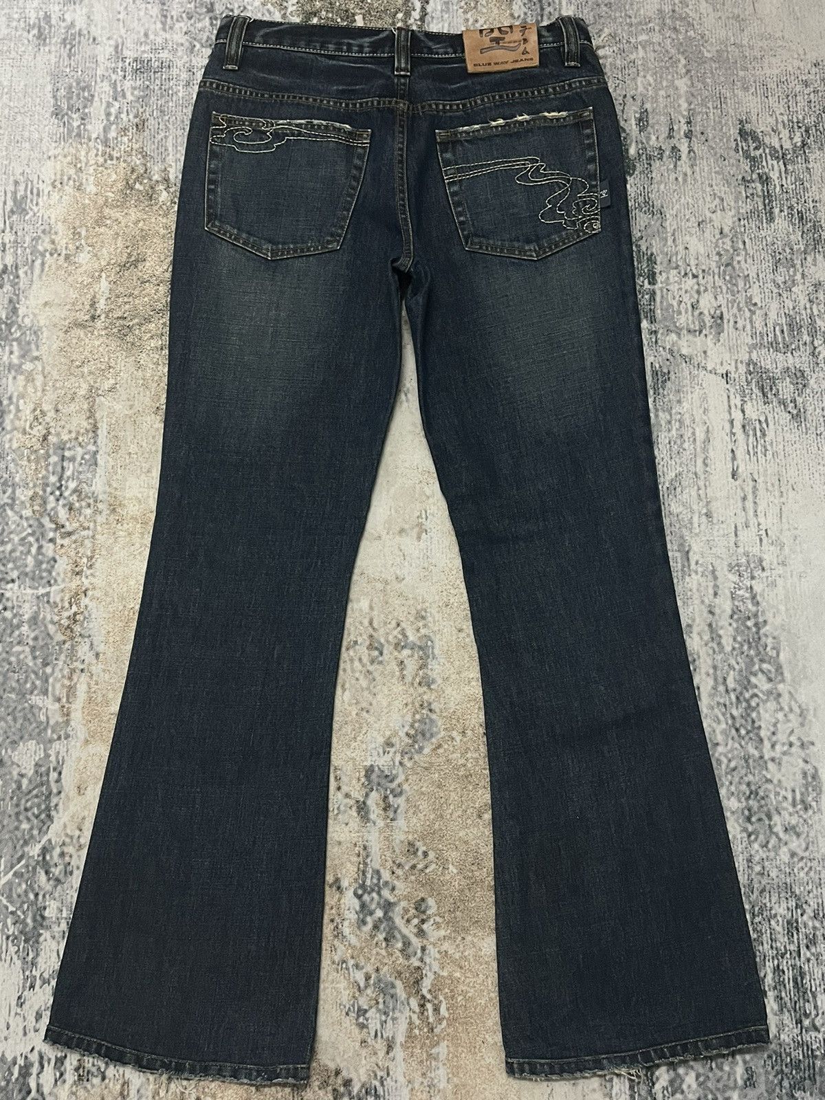 Japanese Brand × Vintage Blue Way boot Cut Jeans Distressed Denim Japanase Brand Size US 31 - 6 Thumbnail