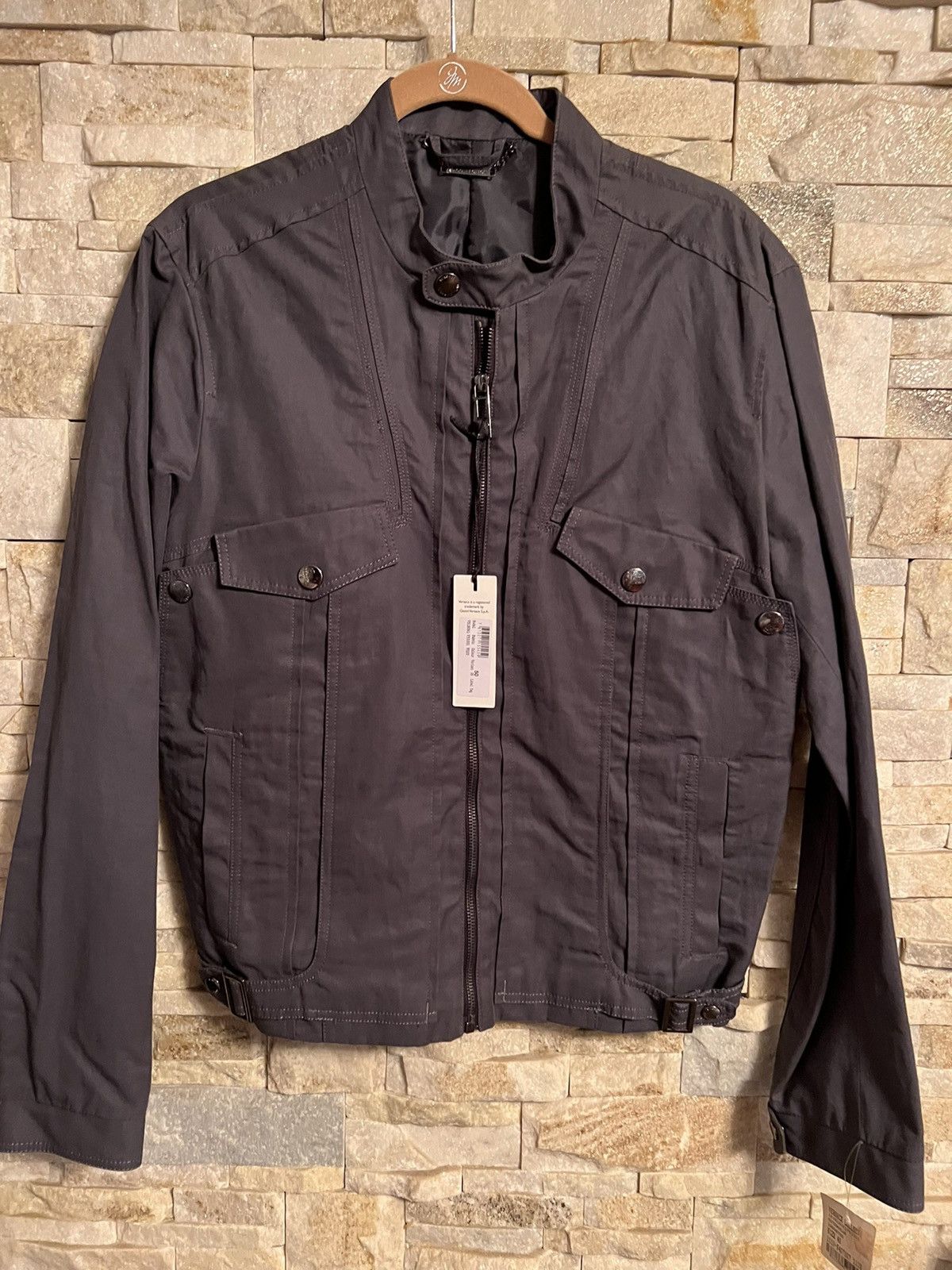 Versace VERSACE GREY COTTON JACKET EU SIZE 50 US 40 Size US M / EU 48-50 / 2 - 1 Thumbnail