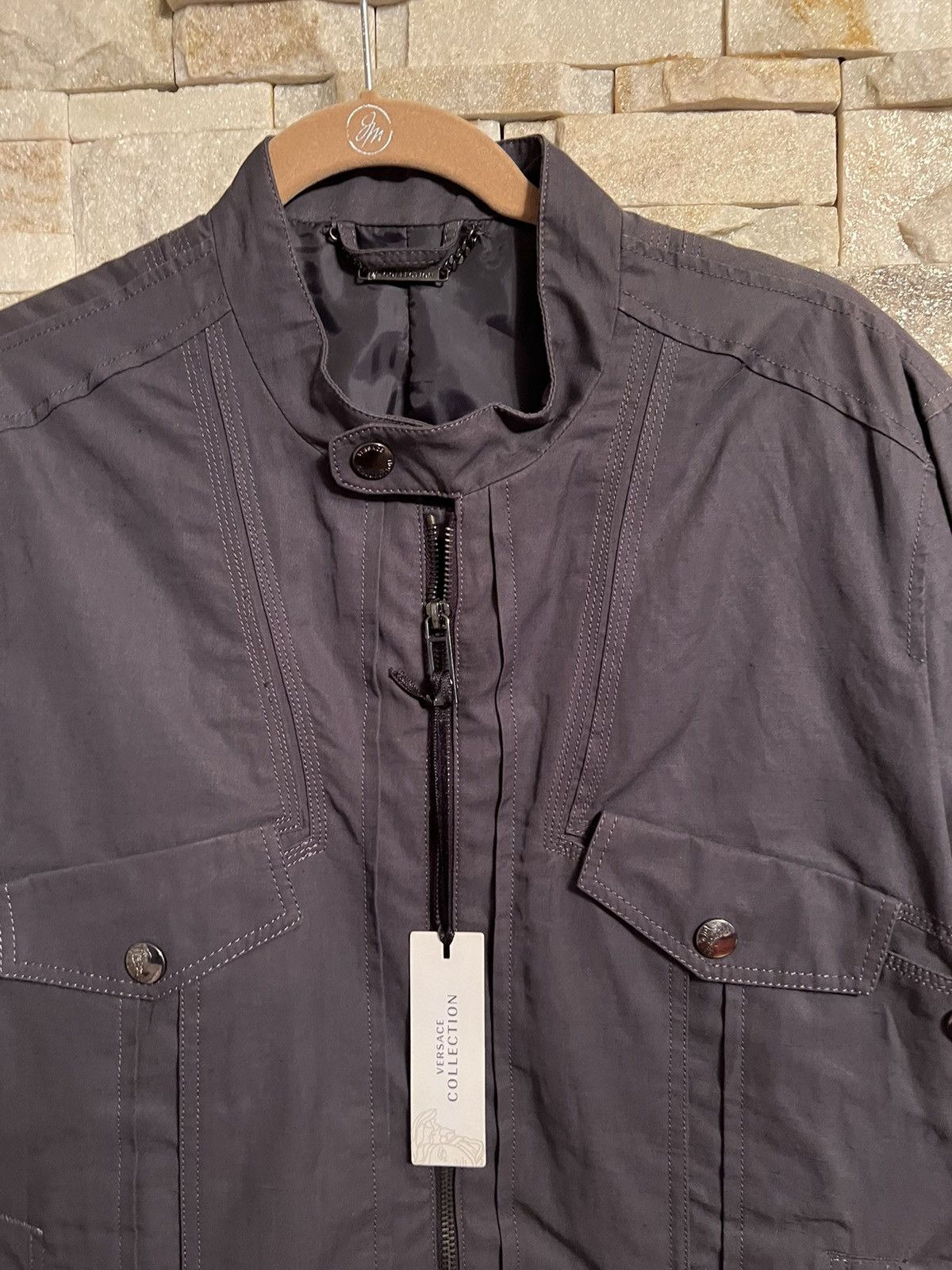 Versace VERSACE GREY COTTON JACKET EU SIZE 50 US 40 Size US M / EU 48-50 / 2 - 2 Thumbnail