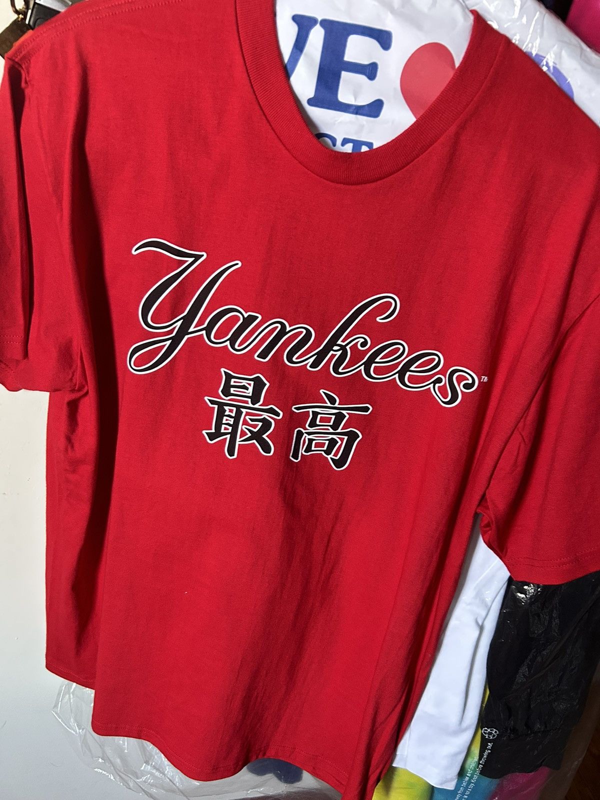 Supreme MLB New York Yankees Kanji Teams Tee Red