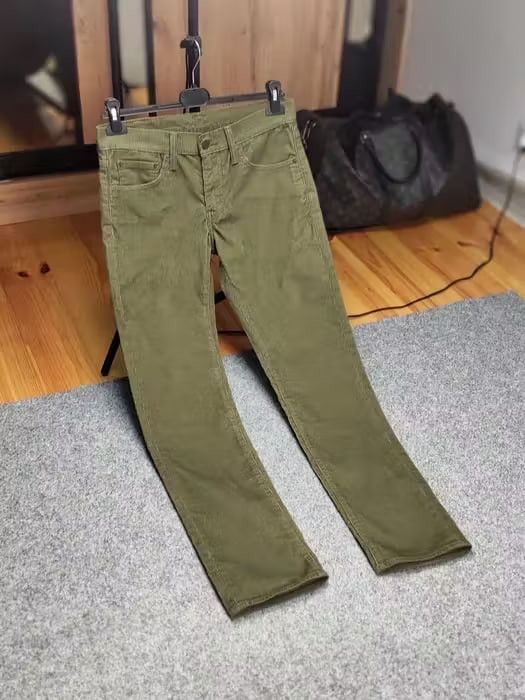 Levi's Vintage Levi’s 511 Green Corduroy Pants Olive Velvet Jeans Size US 28 / EU 44 - 9 Thumbnail