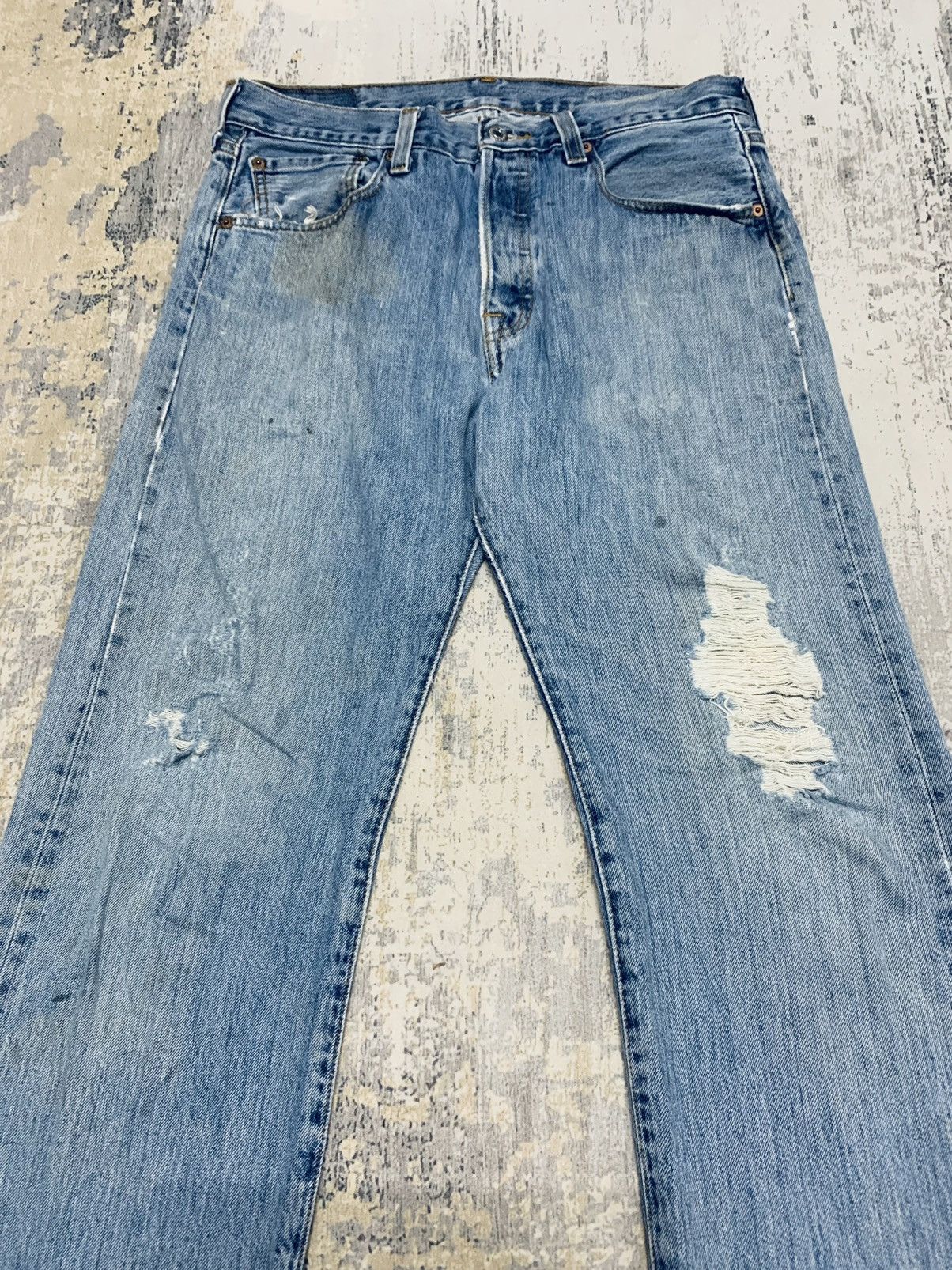 Levi's Vintage Levis 501 Distressed Denim Jeans 32x34.5 Size US 32 / EU 48 - 3 Thumbnail