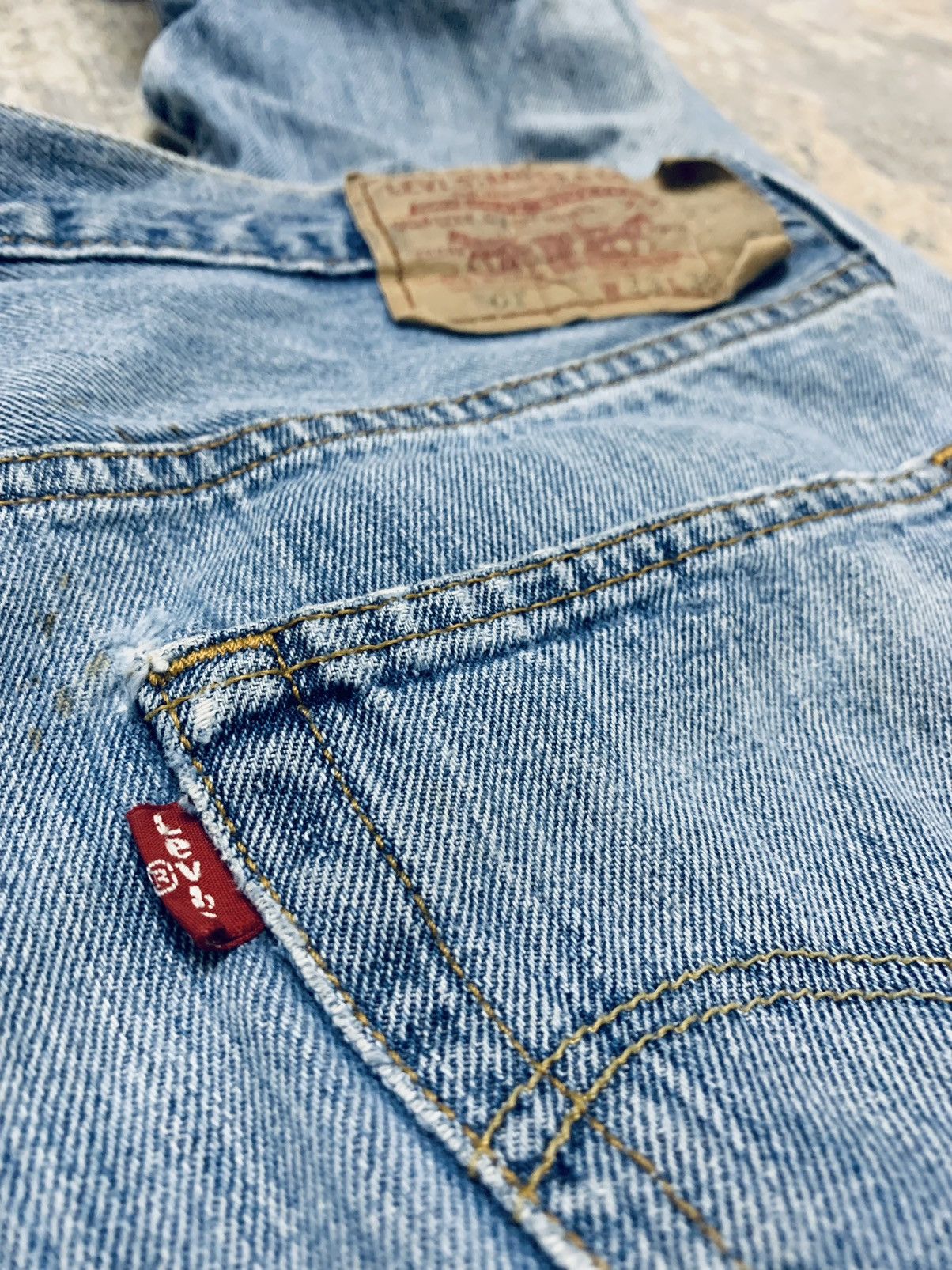 Levi's Vintage Levis 501 Distressed Denim Jeans 32x34.5 Size US 32 / EU 48 - 14 Thumbnail