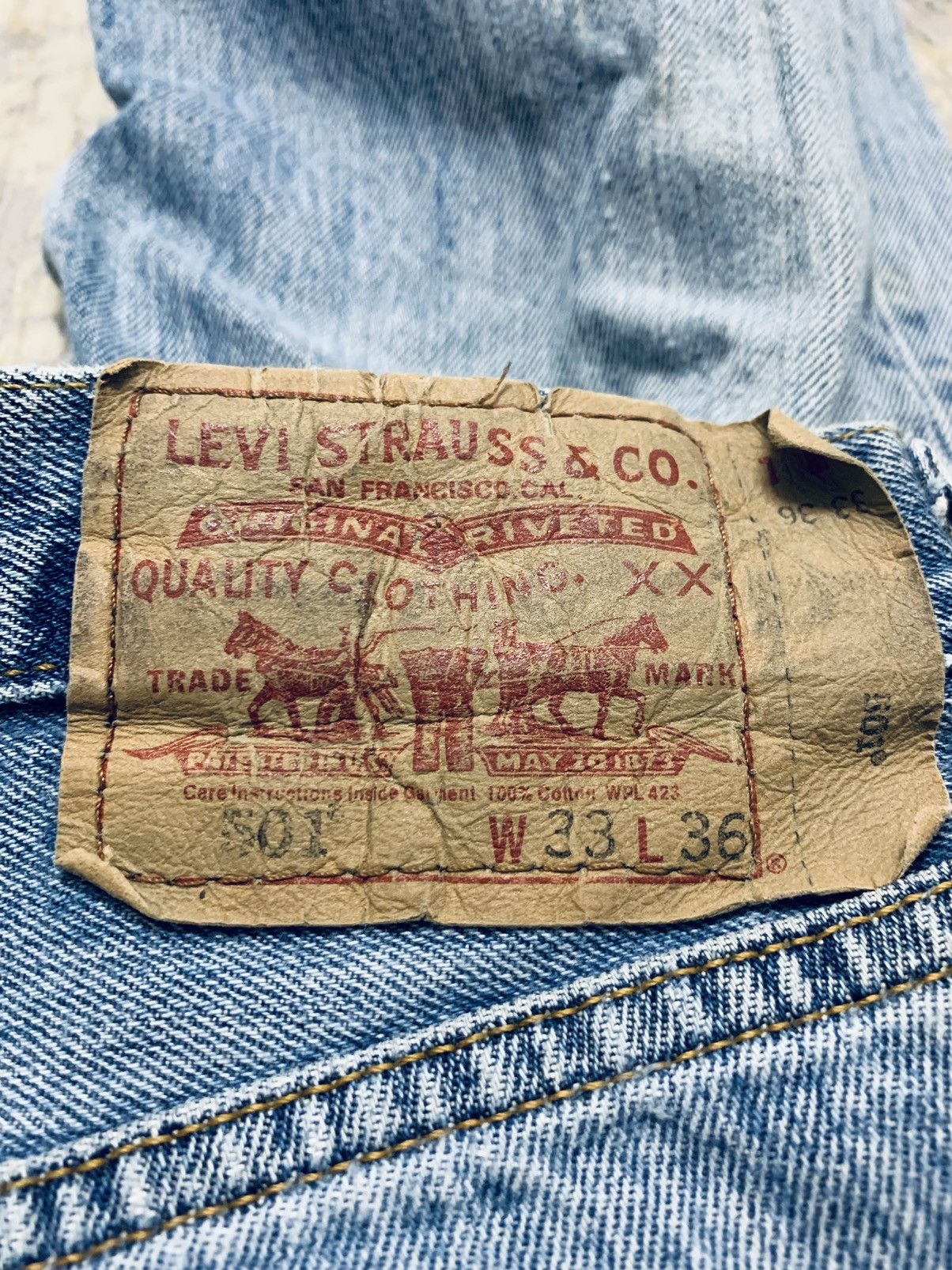 Levi's Vintage Levis 501 Distressed Denim Jeans 32x34.5 Size US 32 / EU 48 - 13 Thumbnail