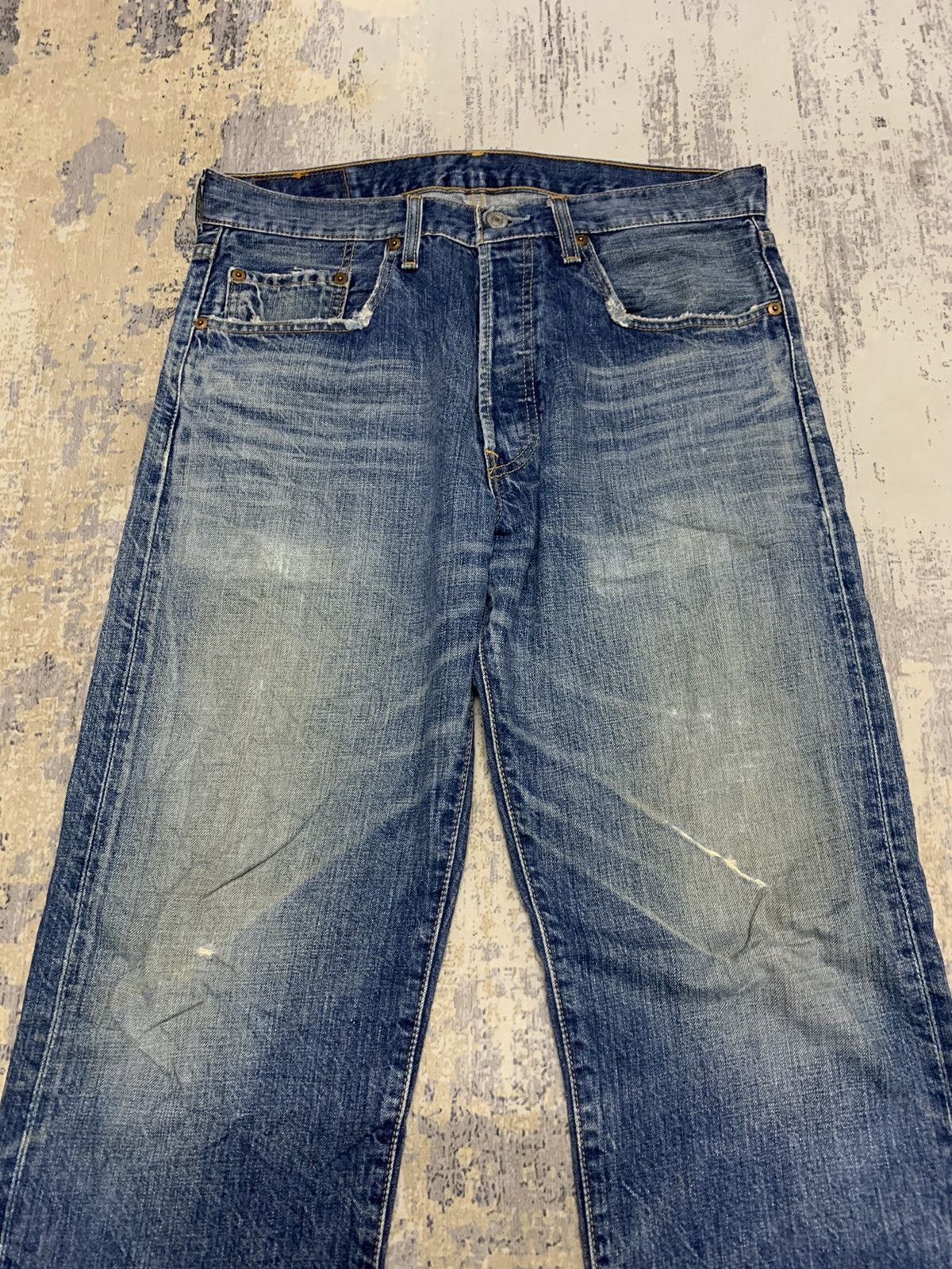 Levi's Vintage Levis 501 Jeans Distressed Denim 33x32 Size US 33 - 3 Thumbnail