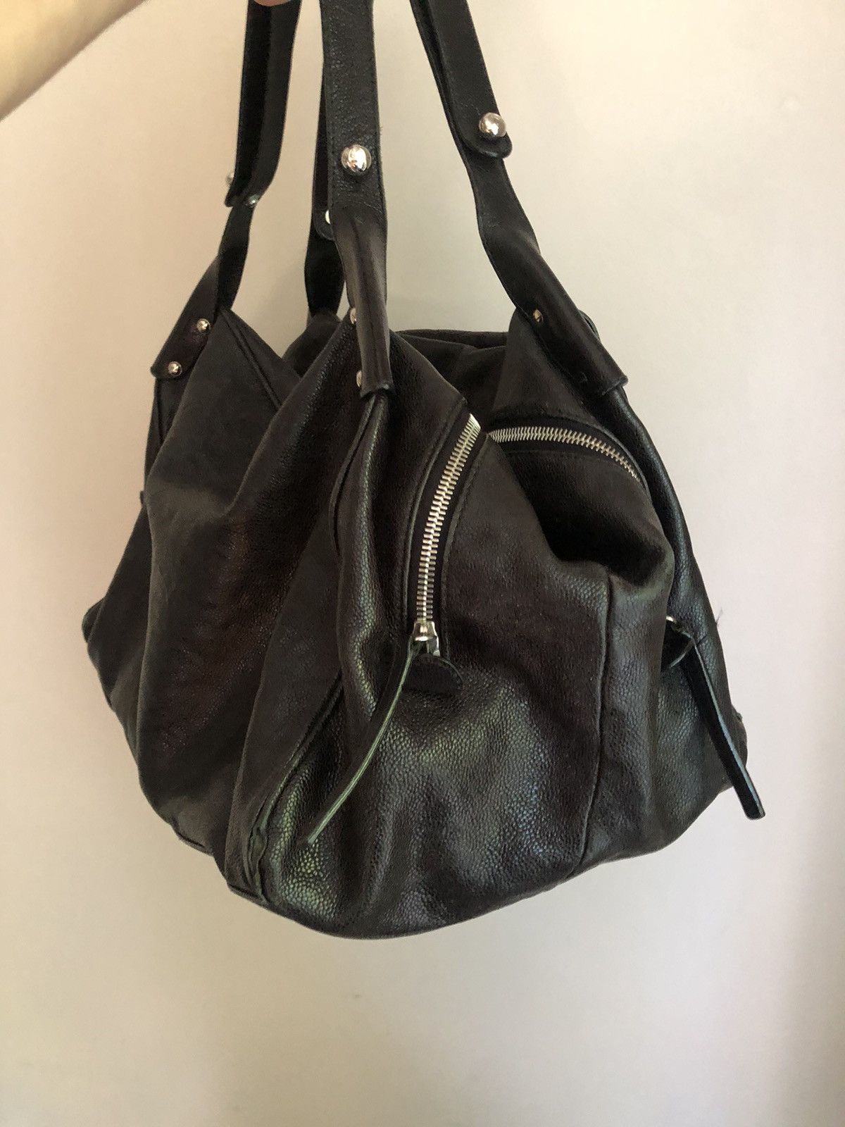 Chanel CHANEL Pebbled Leather Double Zipper XL Tote Bag Size ONE SIZE - 24 Thumbnail