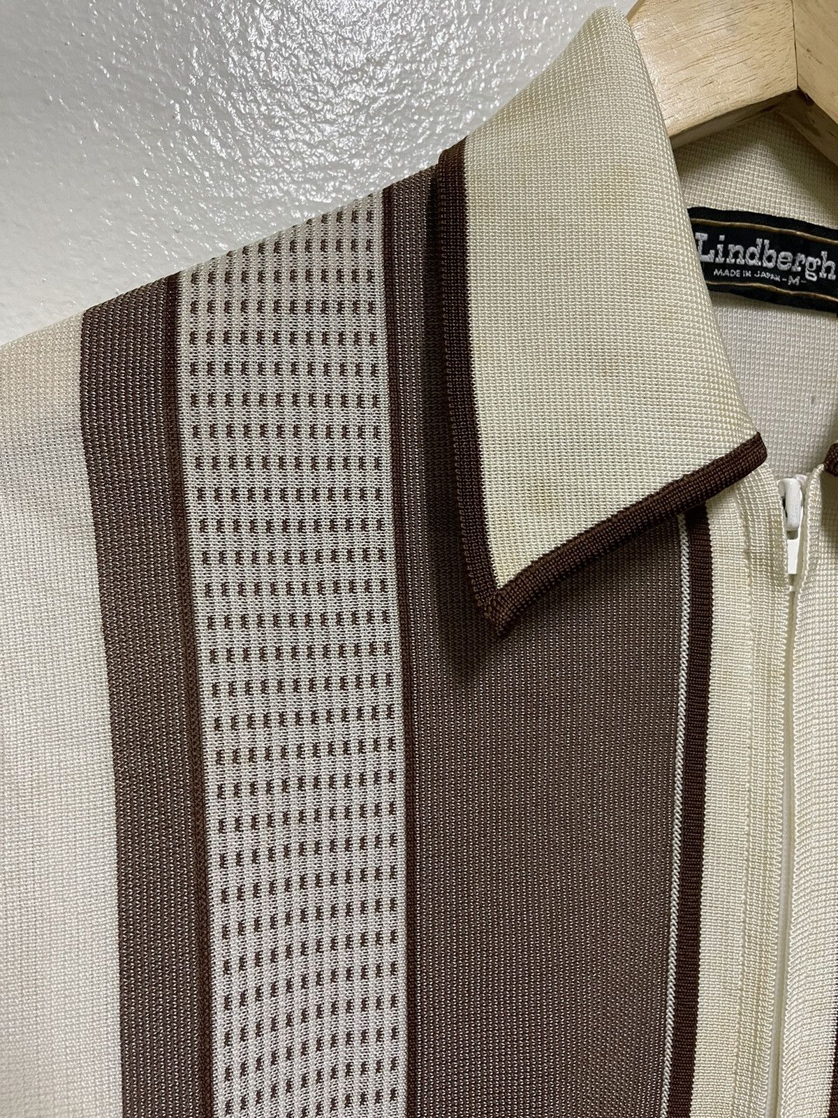 Japanese Brand Lindbergh zipper Long Sleeve Vintage Stripes Double Pocket Size US M / EU 48-50 / 2 - 6 Thumbnail