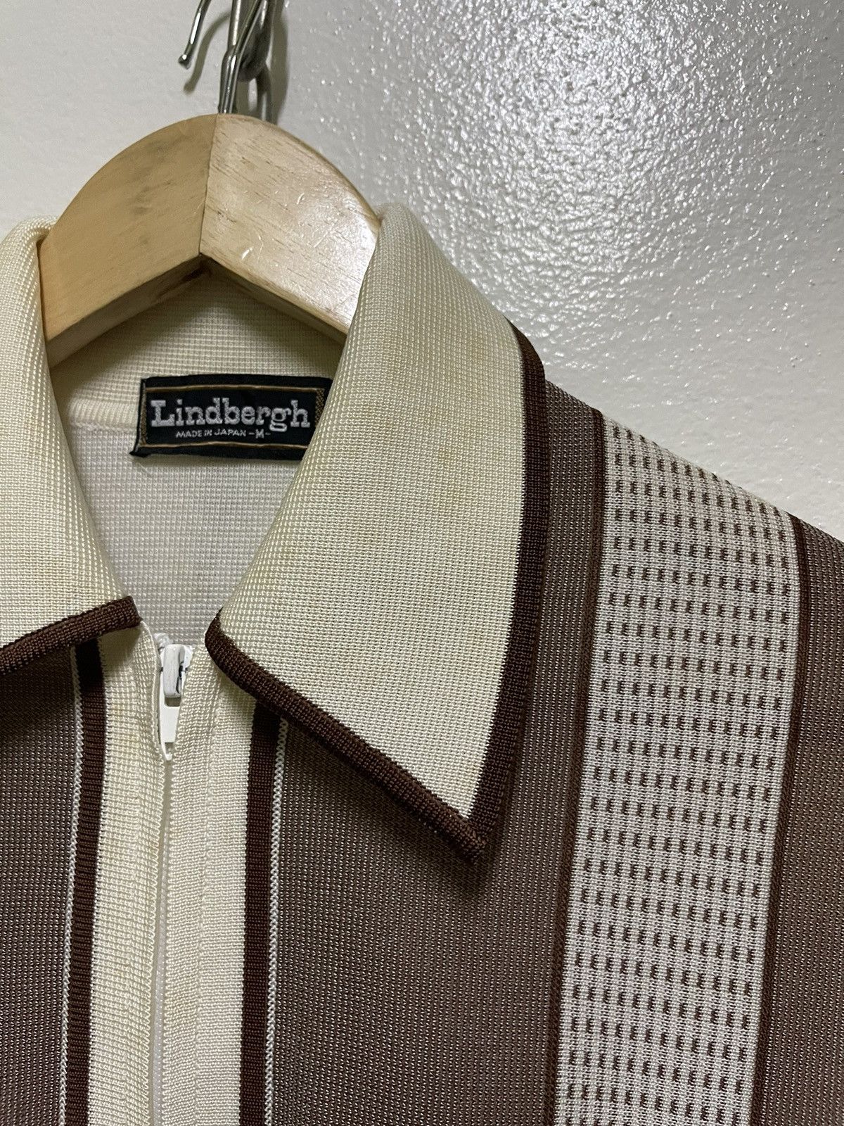 Japanese Brand Lindbergh zipper Long Sleeve Vintage Stripes Double Pocket Size US M / EU 48-50 / 2 - 11 Thumbnail