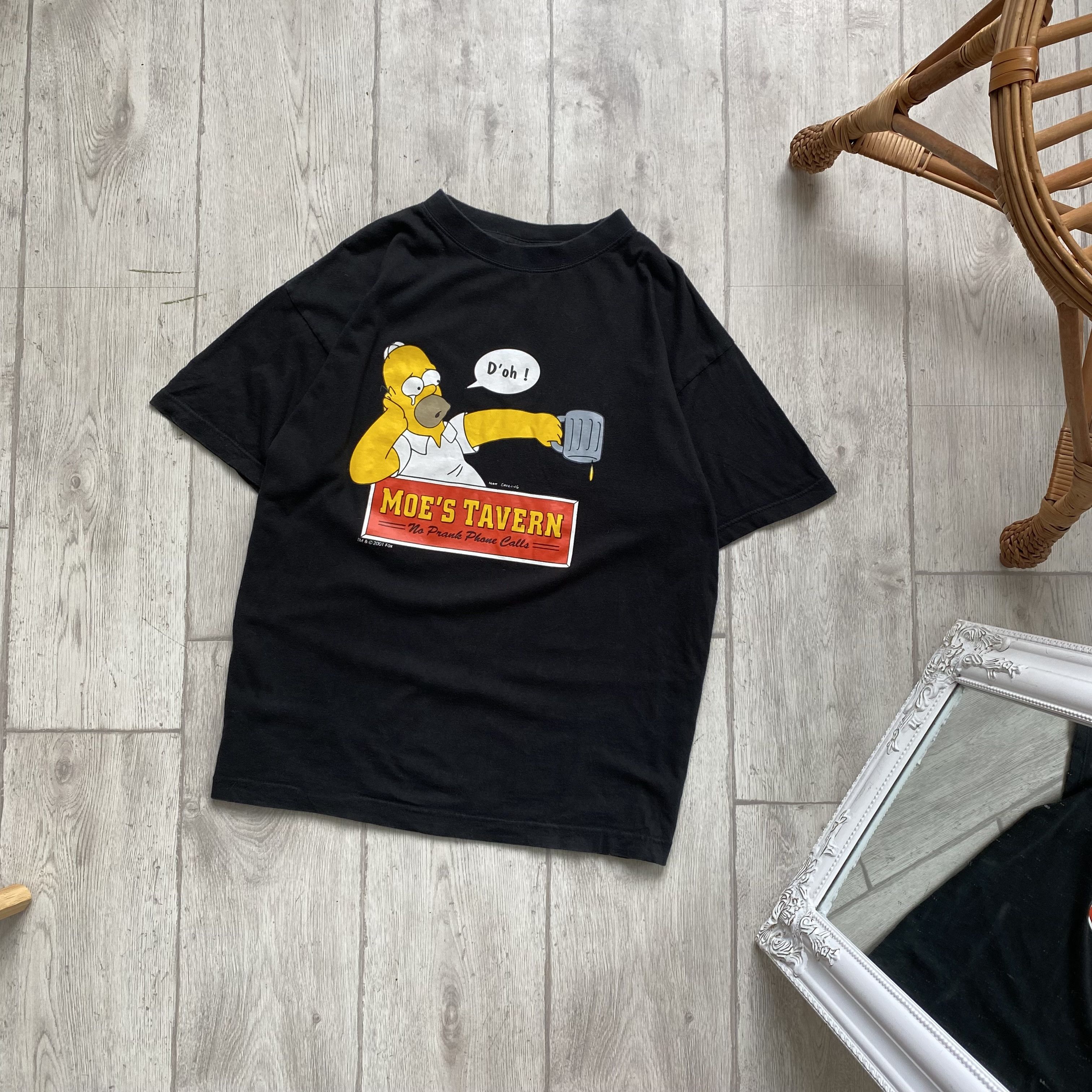 The Simpsons 🍻Vintage 00s The Simpsons Tee 00s Homer Drink moes Size US M / EU 48-50 / 2 - 1 Thumbnail