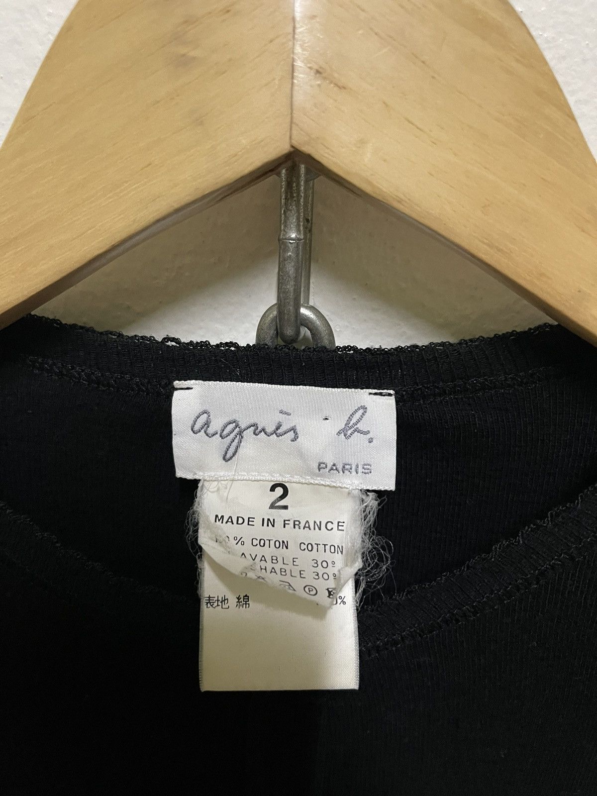 agnes b. Agnes b Crop Top Long Sleeve Black Size M / US 6-8 / IT 42-44 - 6 Thumbnail