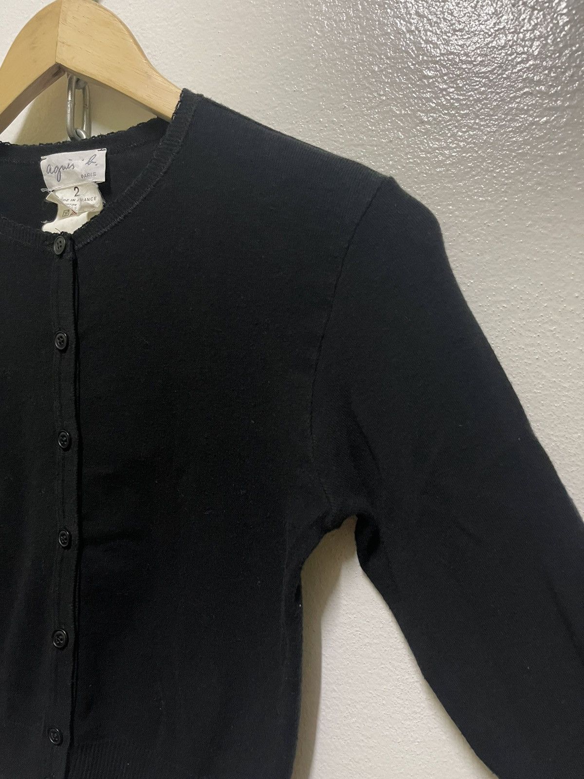 agnes b. Agnes b Crop Top Long Sleeve Black Size M / US 6-8 / IT 42-44 - 4 Thumbnail