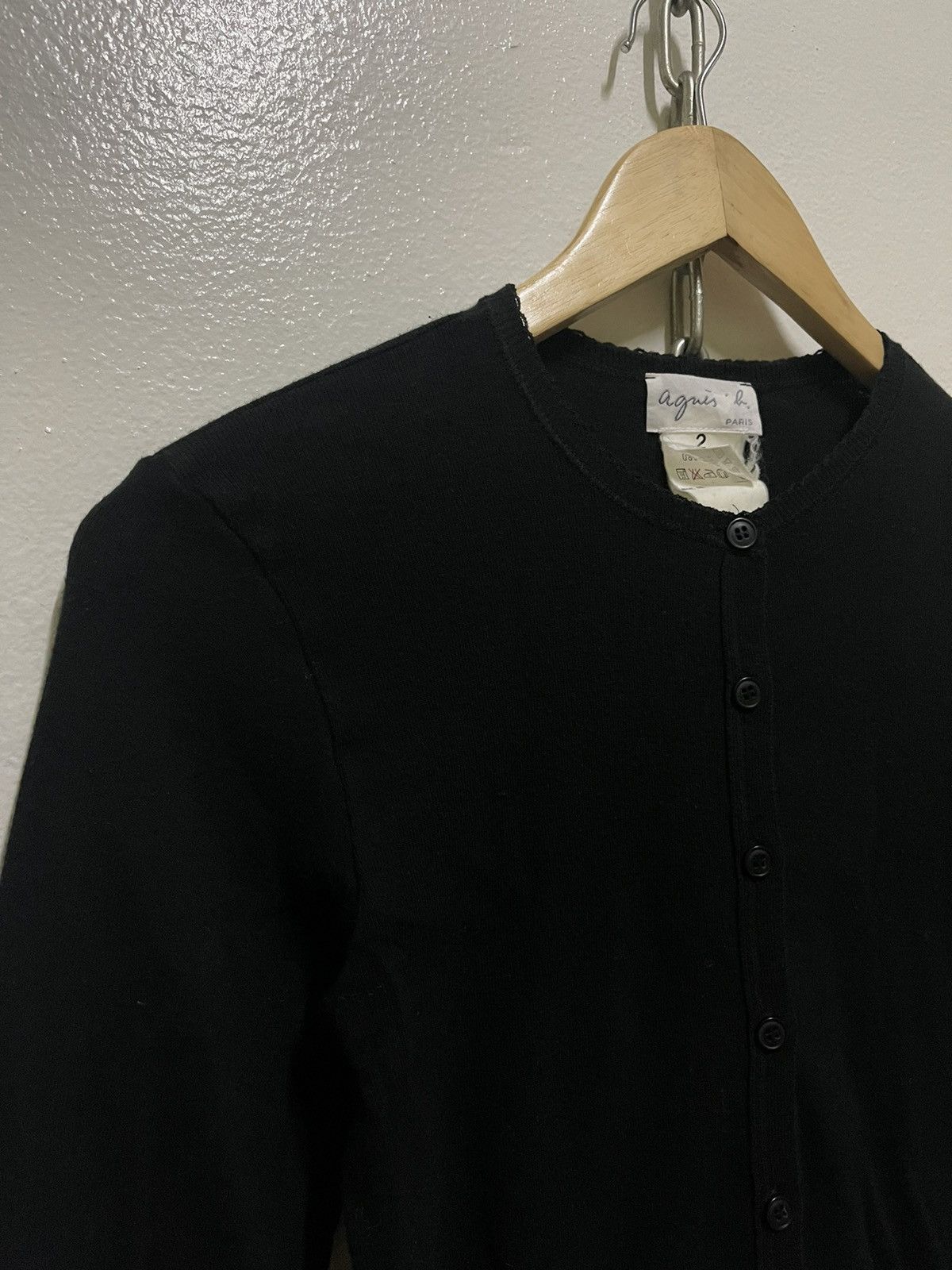 agnes b. Agnes b Crop Top Long Sleeve Black Size M / US 6-8 / IT 42-44 - 2 Thumbnail