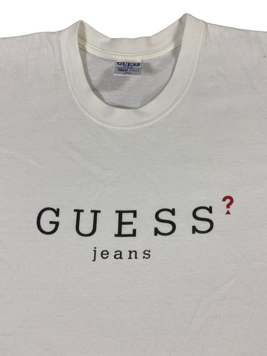 Vintage Vintage 90s Guess Question Mark Spellout Graphic tshirt | Grailed