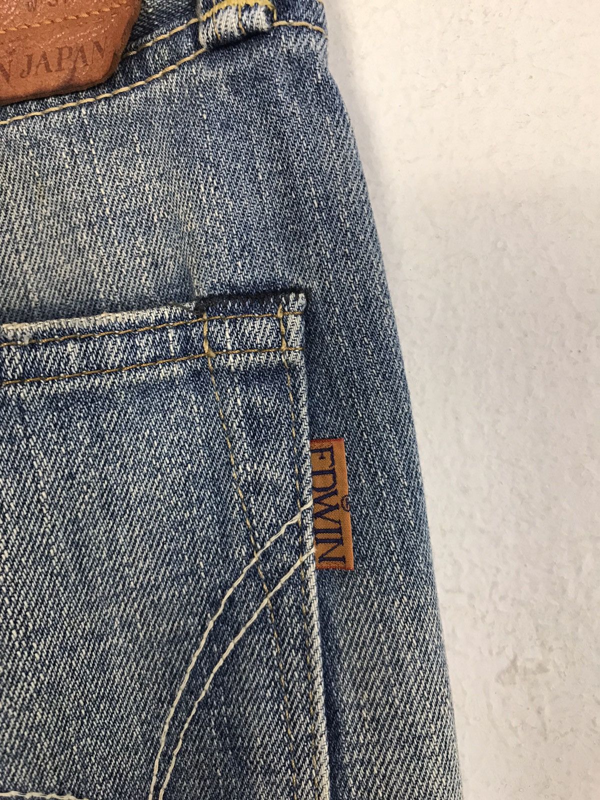 Edwin × Vintage Vintage Edwin Selvedge Buckle Back Distressed Made In 🇯🇵 Size US 33 - 14 Thumbnail