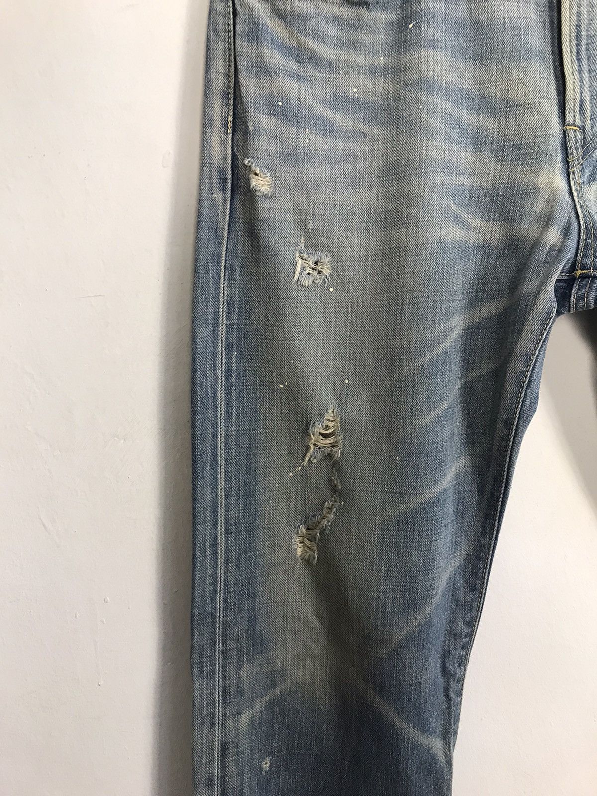 Edwin × Vintage Vintage Edwin Selvedge Buckle Back Distressed Made In 🇯🇵 Size US 33 - 6 Thumbnail