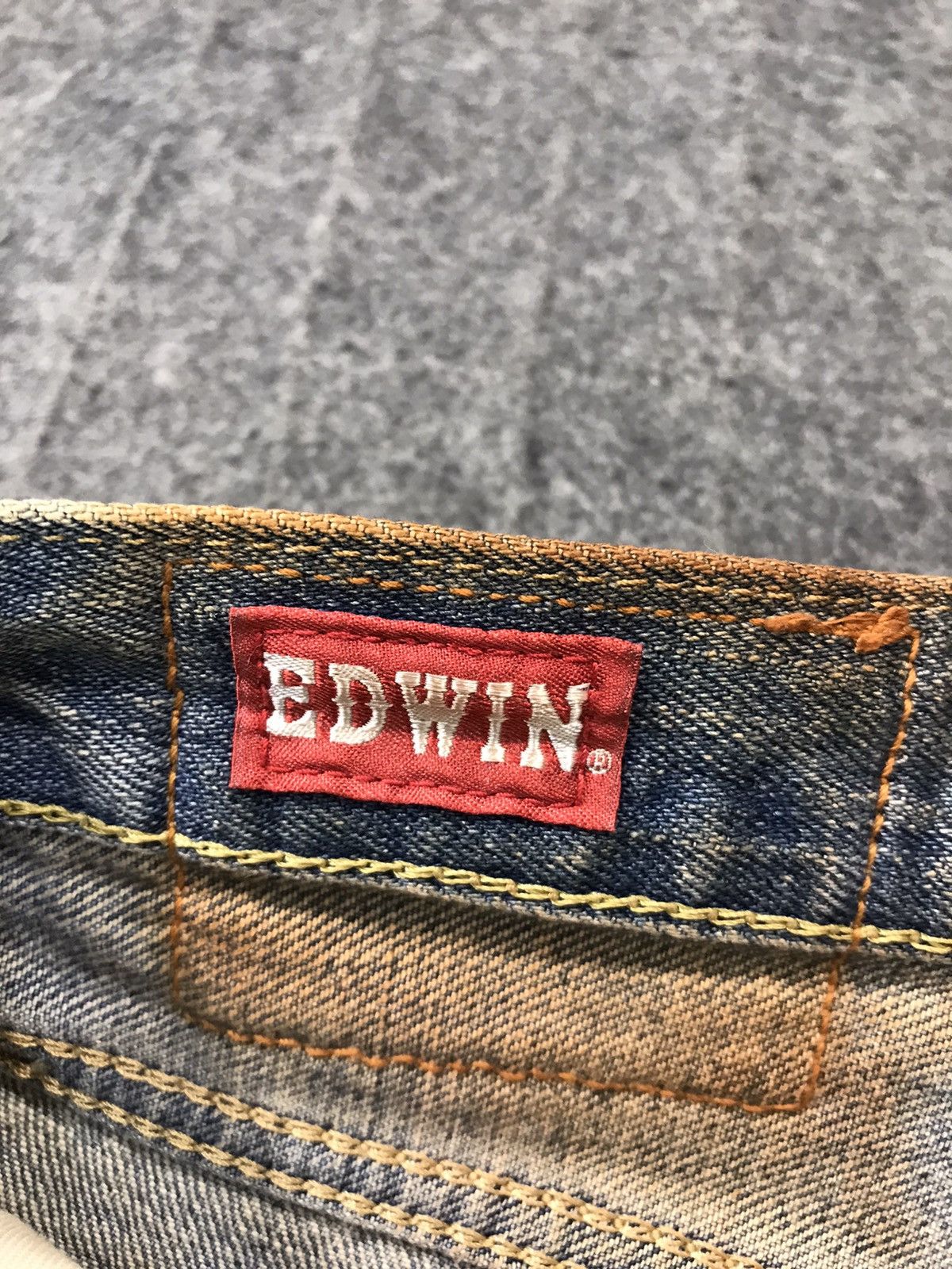 Edwin × Vintage Vintage Edwin Selvedge Buckle Back Distressed Made In 🇯🇵 Size US 33 - 17 Thumbnail