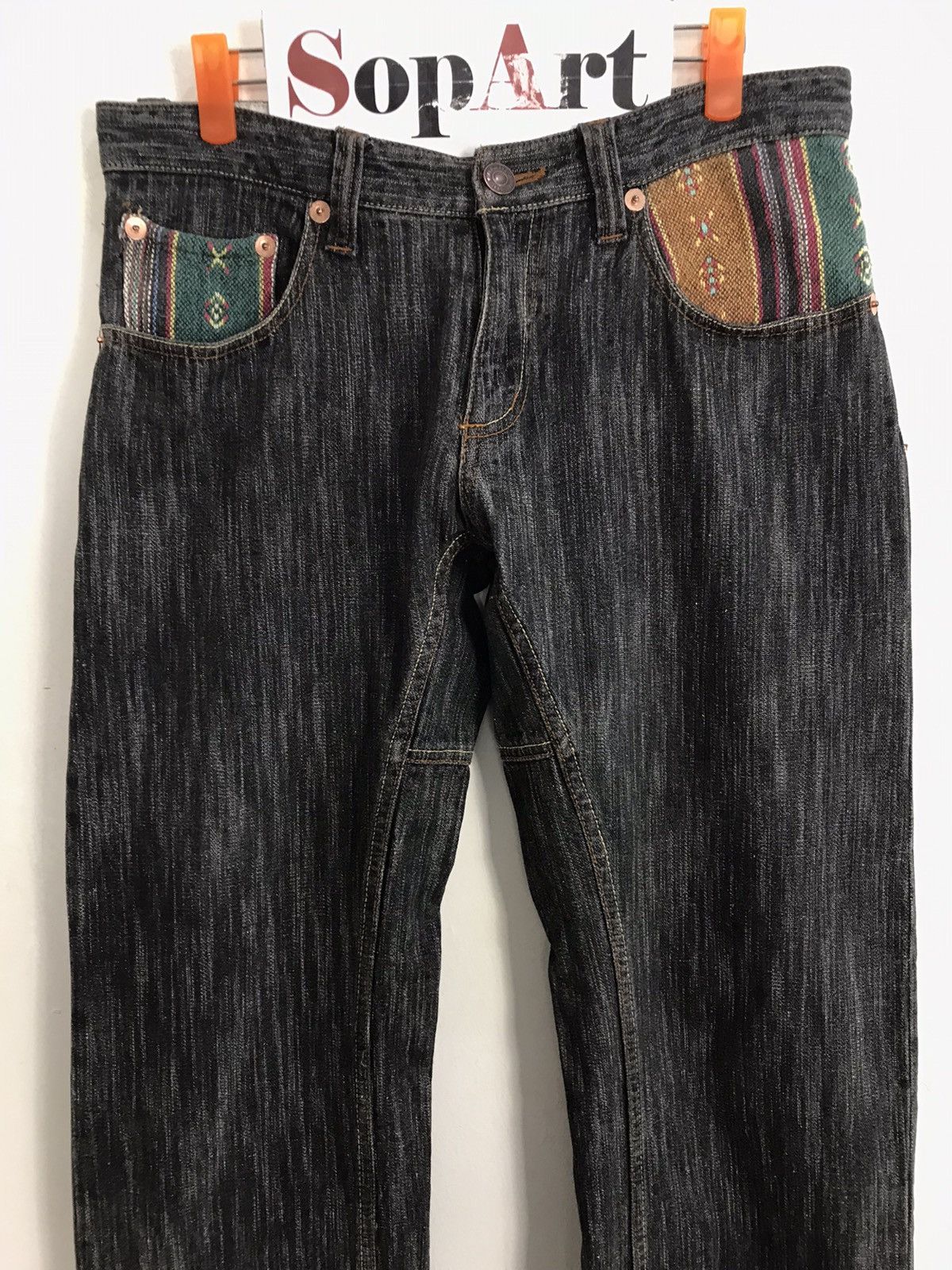 Japanese Brand Vintage Modish Pocket Striped Jeans Style Size US 32 / EU 48 - 3 Thumbnail