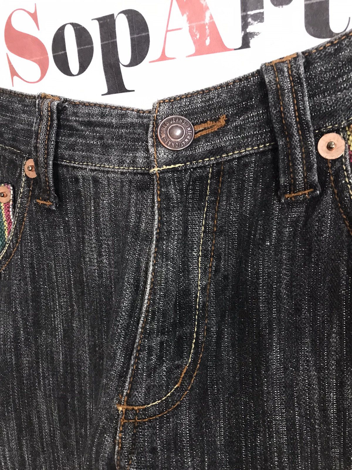 Japanese Brand Vintage Modish Pocket Striped Jeans Style Size US 32 / EU 48 - 6 Thumbnail