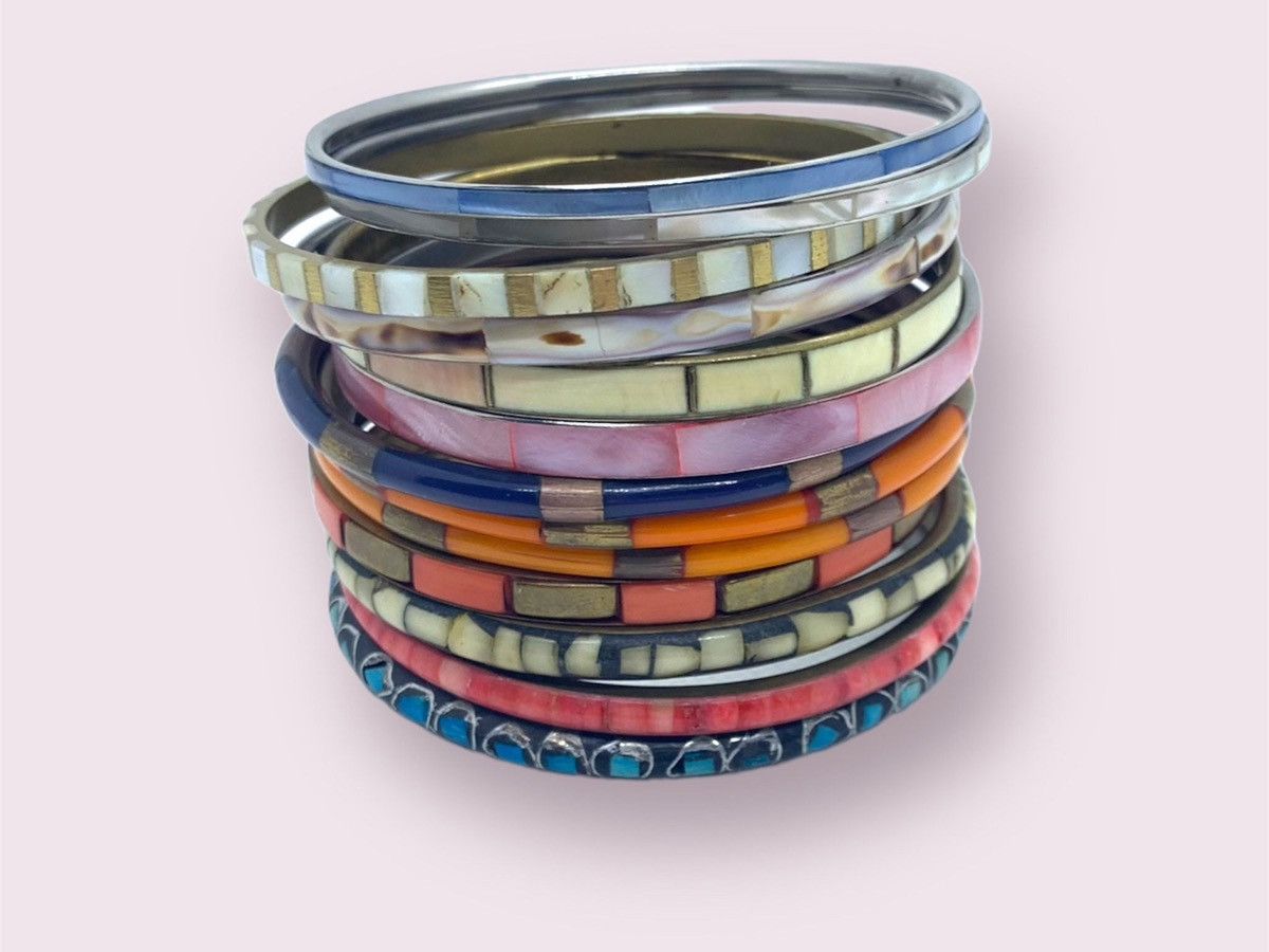 Vintage Bohemian Bracelets Boho Stacking Bangles Jewelry Lot, Women's