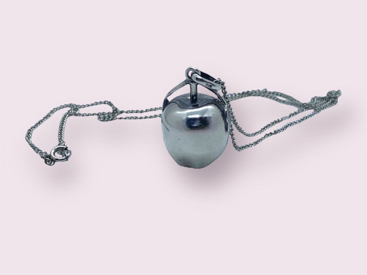 Vintage Vintage Silver Apple Necklace Pendant & Chain + Gift Box 925 Size ONE SIZE - 5 Thumbnail