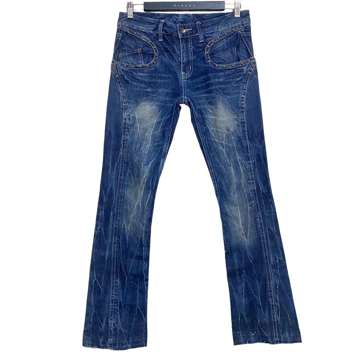 semanticdesign Semantic Design Studded Denim Flare Jeans Size US 31 - 1 Thumbnail