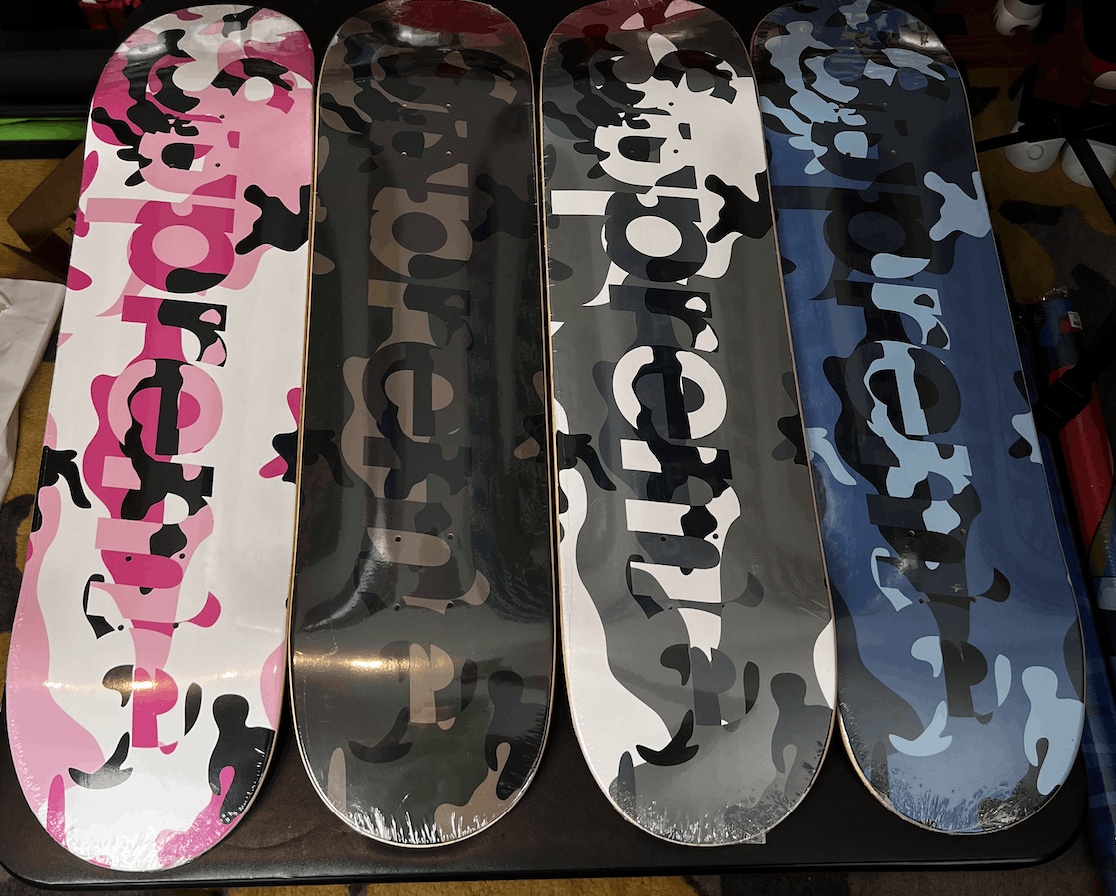 image of Supreme Camo Skateboard Deck Snow/woodland/blue/pink Set, Men's