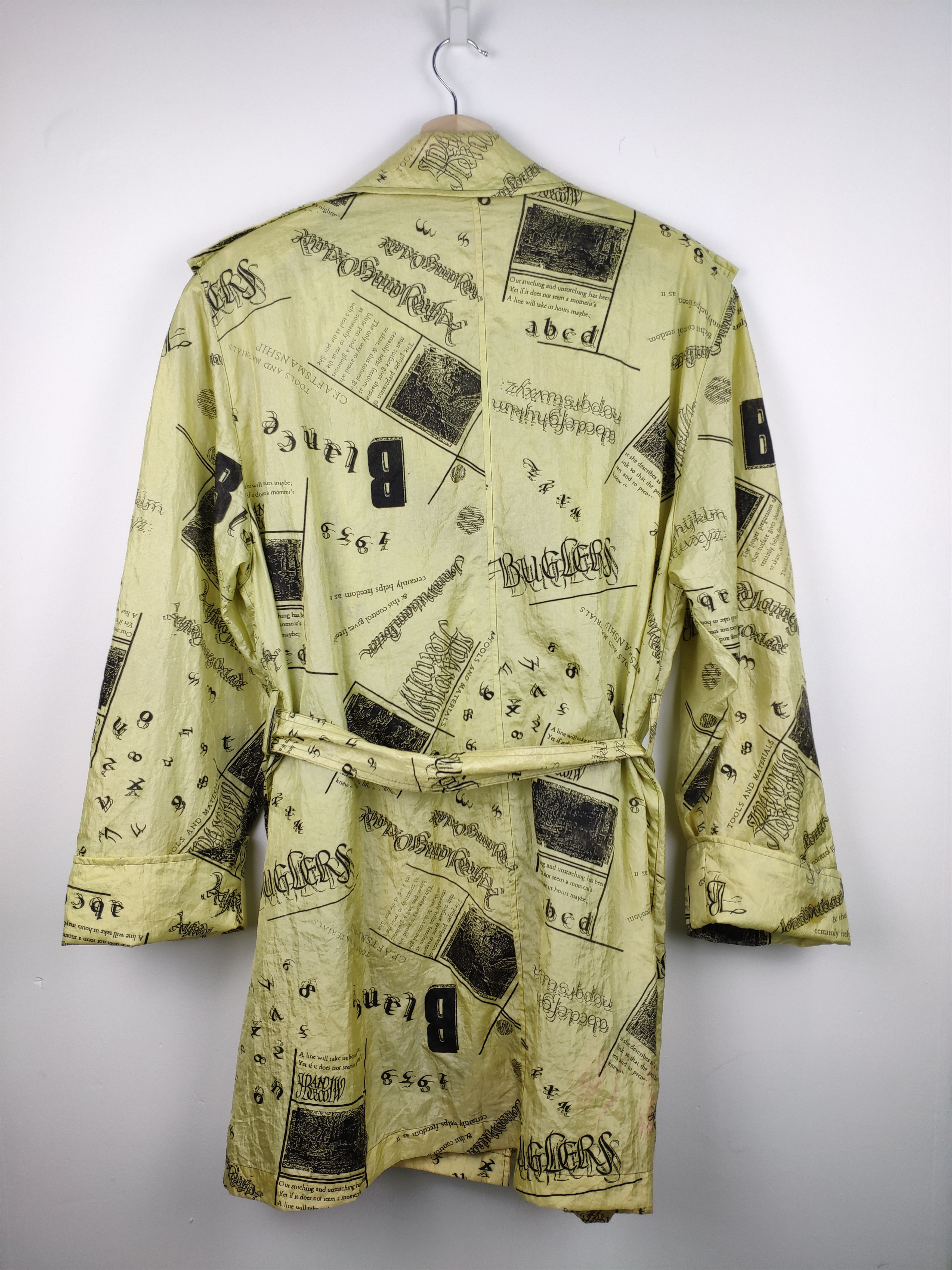 Designer Steal 💥 Vintage Double Breasted Trench Coat Full Printed Size L / US 10 / IT 46 - 10 Thumbnail