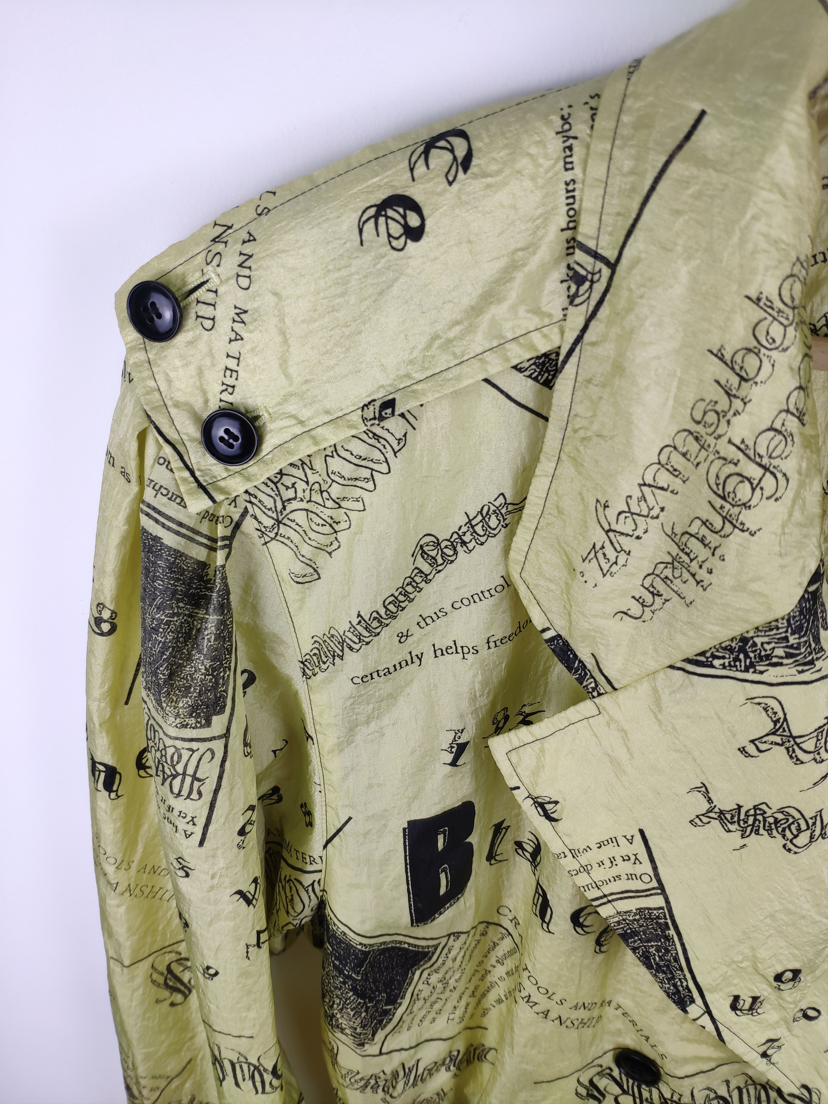 Designer Steal 💥 Vintage Double Breasted Trench Coat Full Printed Size L / US 10 / IT 46 - 4 Thumbnail