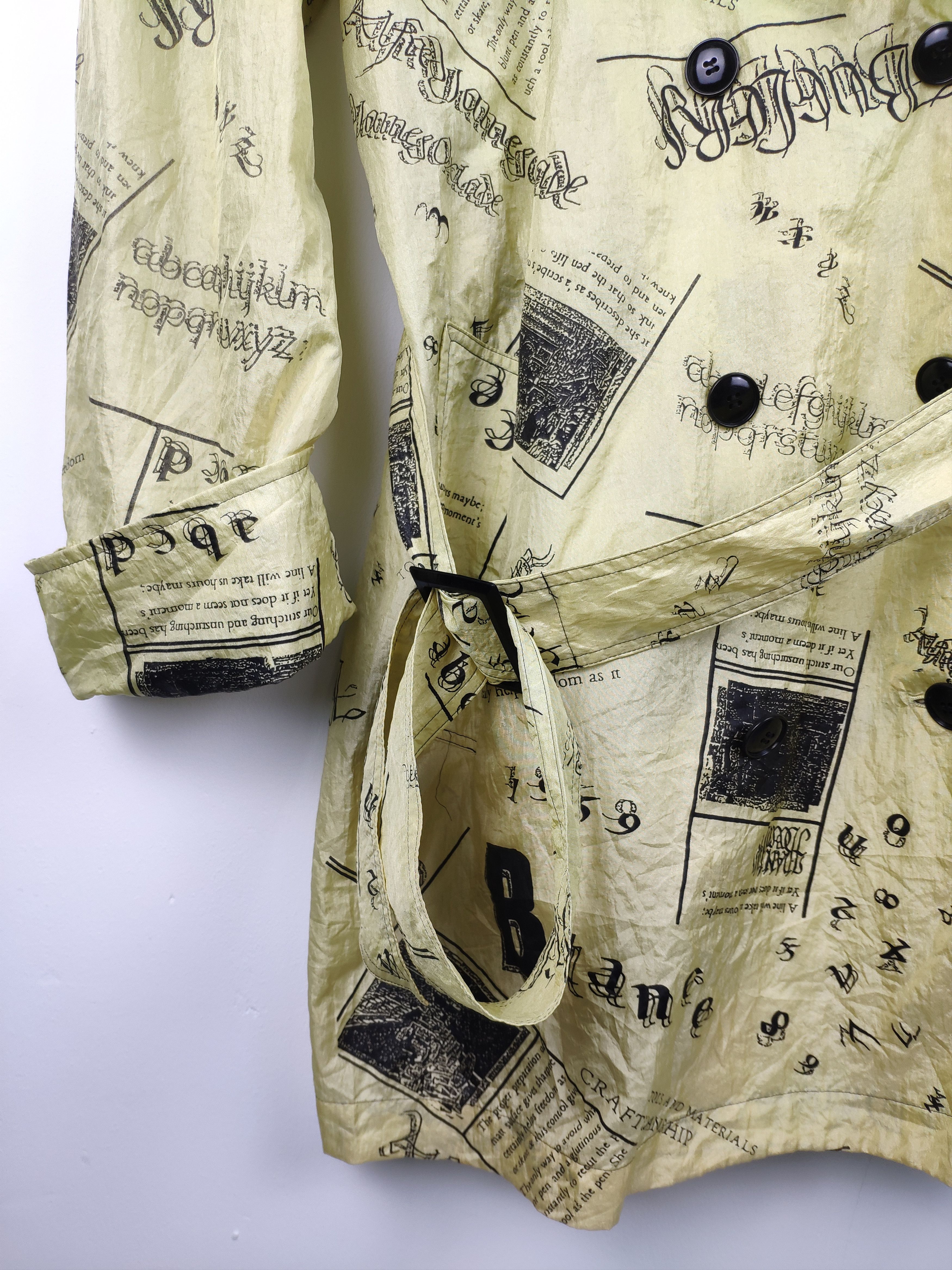 Designer Steal 💥 Vintage Double Breasted Trench Coat Full Printed Size L / US 10 / IT 46 - 5 Thumbnail