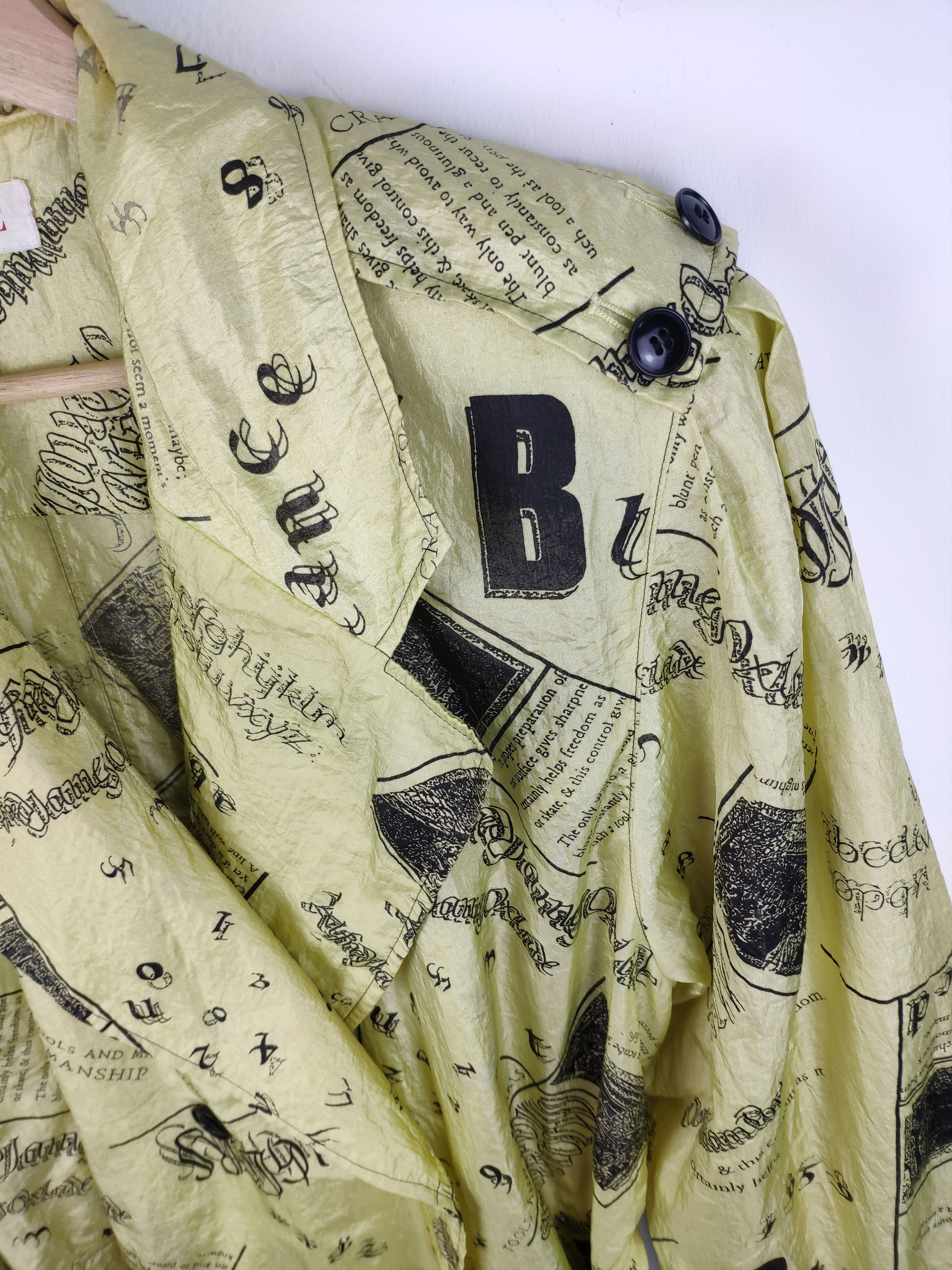 Designer Steal 💥 Vintage Double Breasted Trench Coat Full Printed Size L / US 10 / IT 46 - 3 Thumbnail