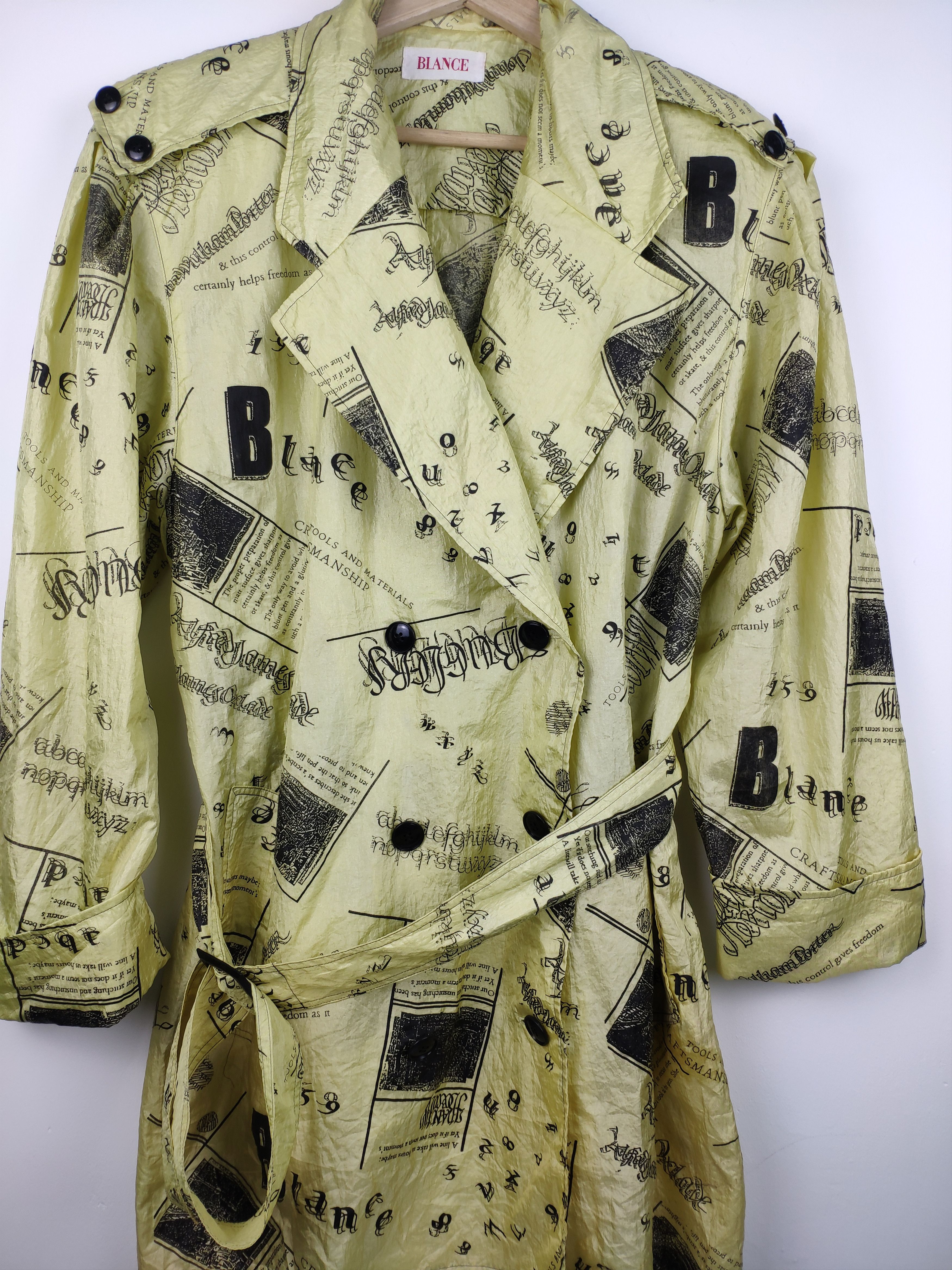 Designer Steal 💥 Vintage Double Breasted Trench Coat Full Printed Size L / US 10 / IT 46 - 2 Thumbnail